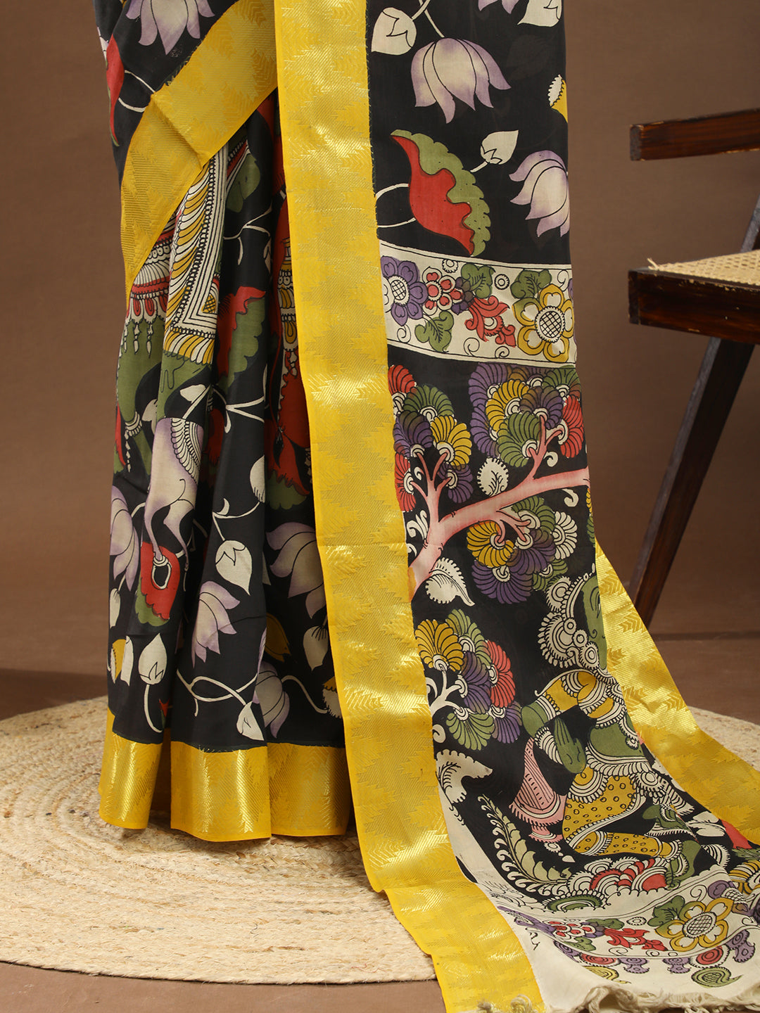 Pushp Multicolored Kalamkari Saree