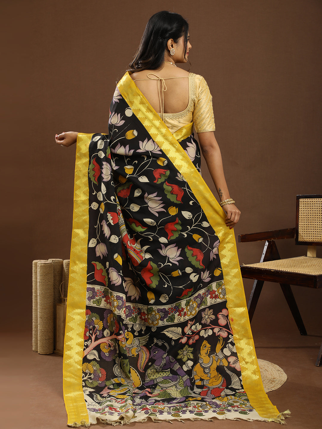 Pushp Multicolored Kalamkari Saree