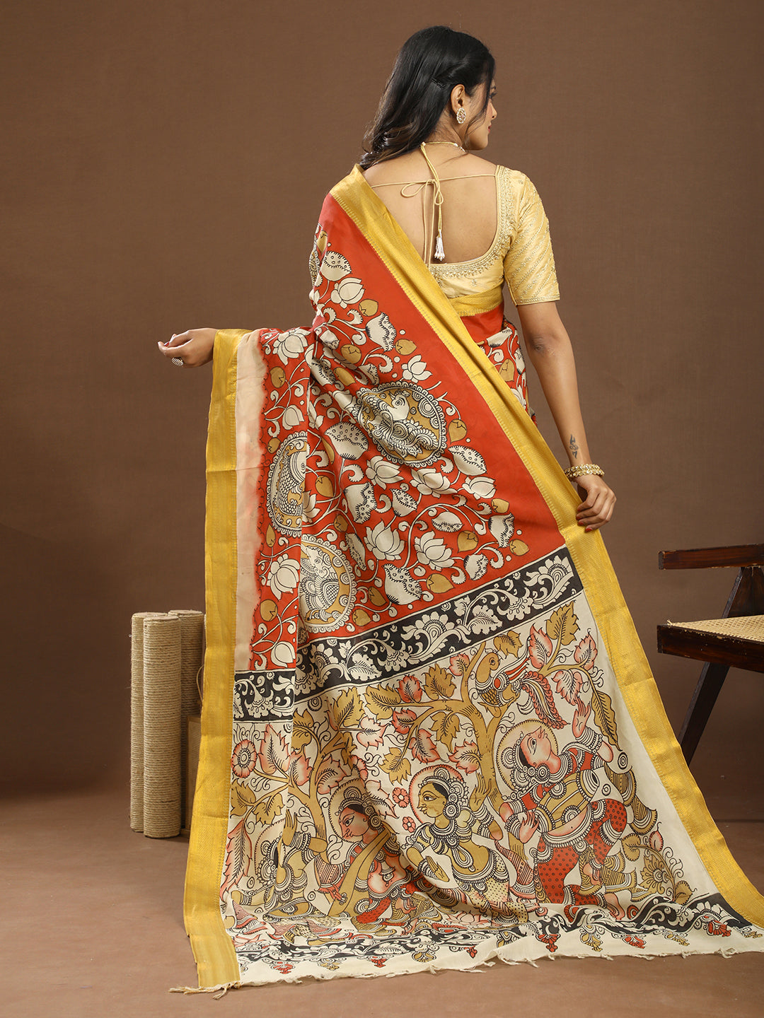 Pushp Multicolored Kalamkari Saree