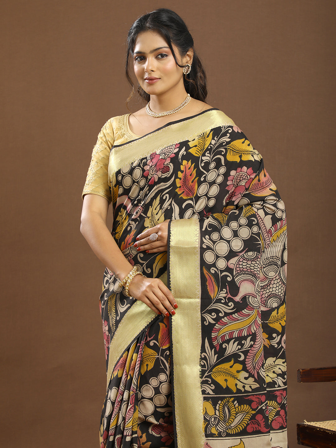 Pushp Multicolored Kalamkari Saree