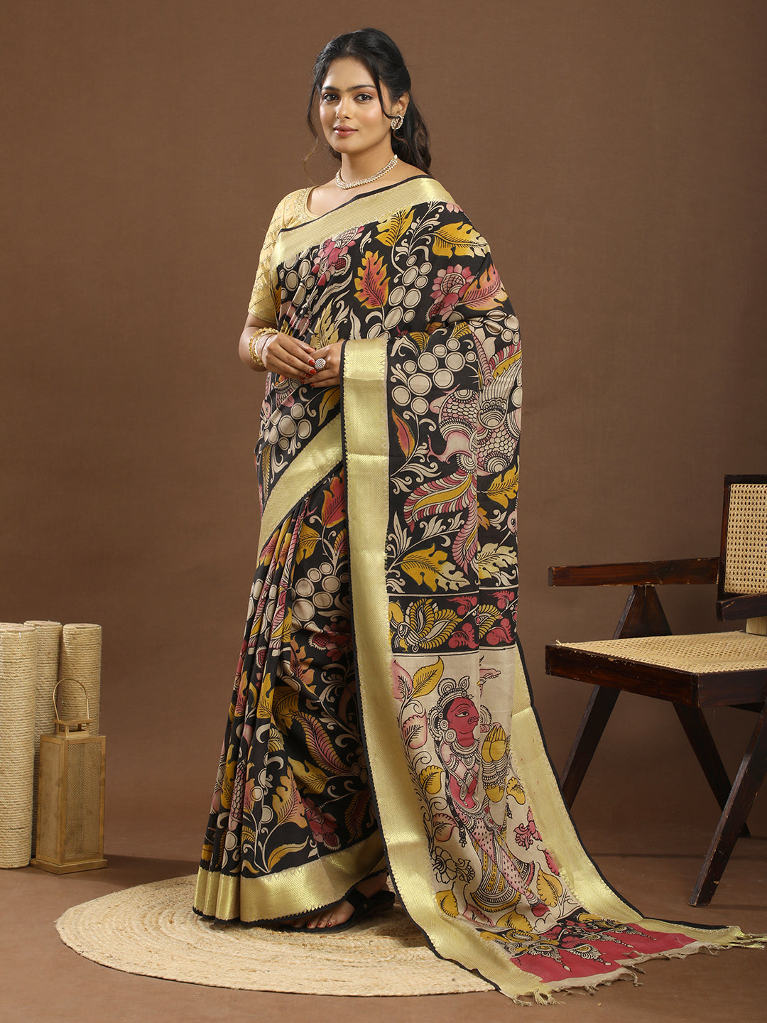 Pushp Multicolored Kalamkari Saree