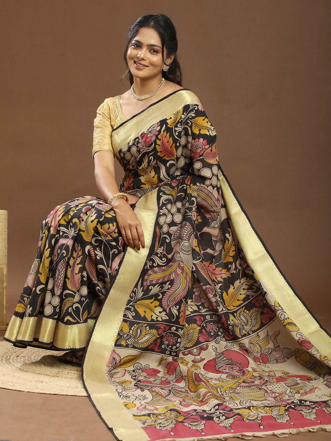 Pushp Multicolored Kalamkari Saree
