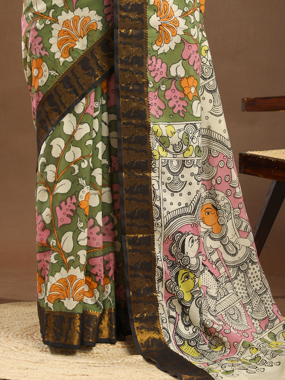 Pushp Multicolored Kalamkari Saree
