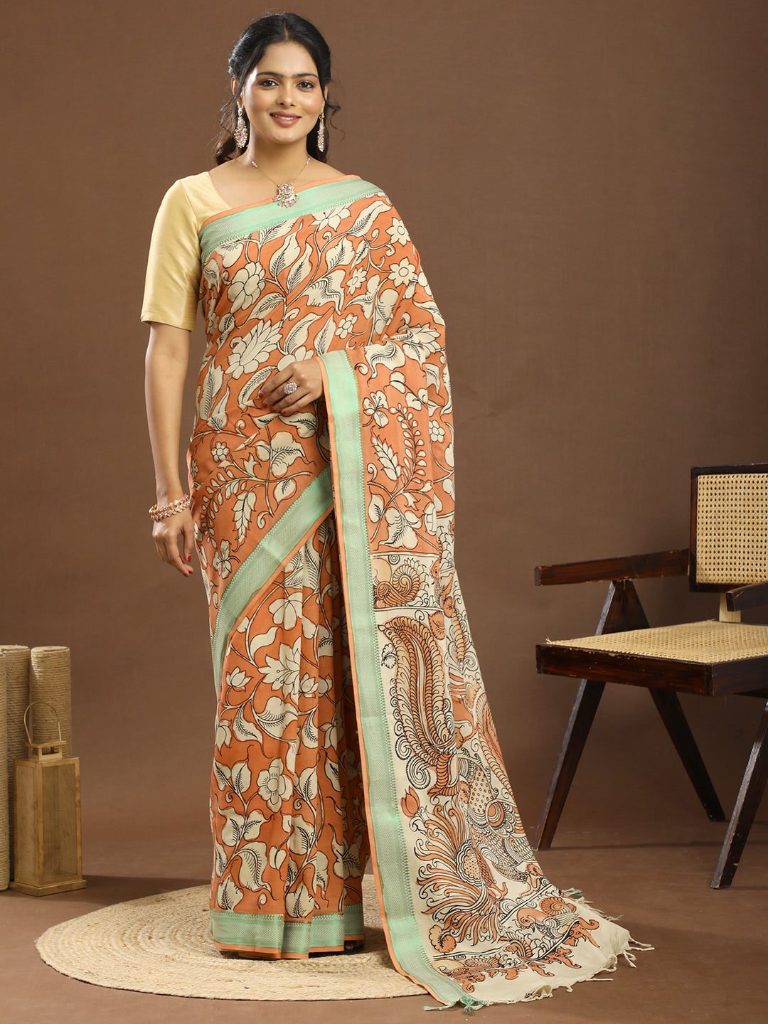 Pushp Multicolored Kalamkari Saree