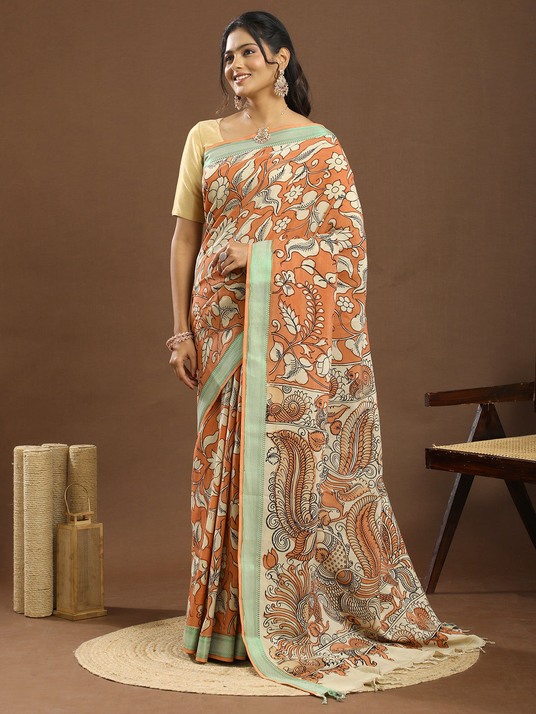 Pushp Multicolored Kalamkari Saree