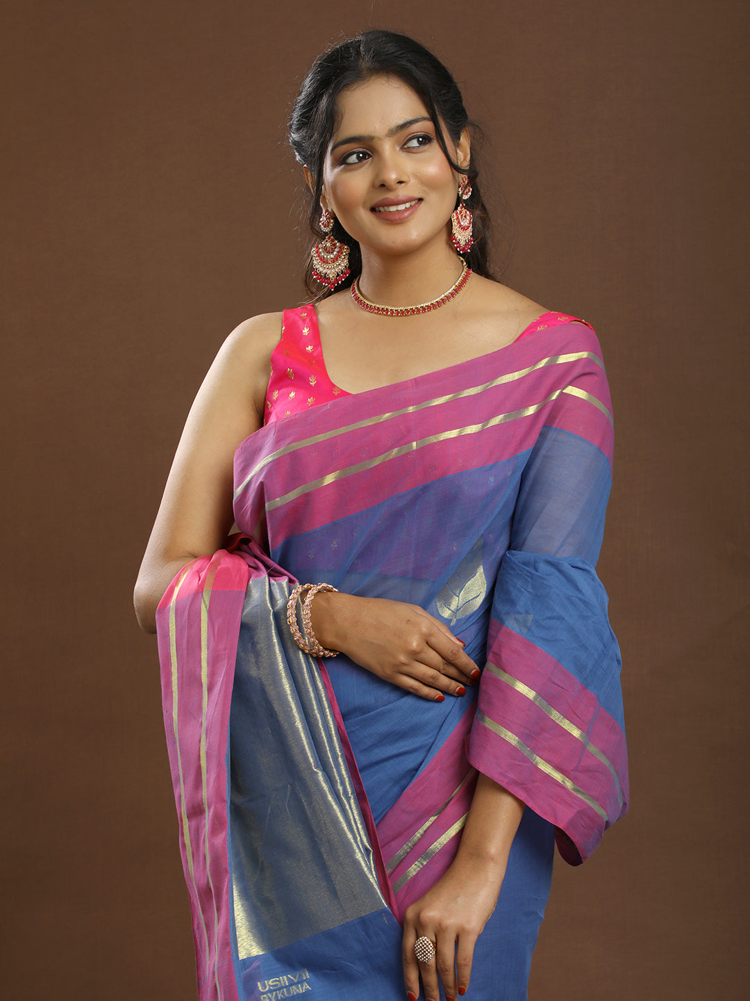 Paan Blue Venkatagiri Saree