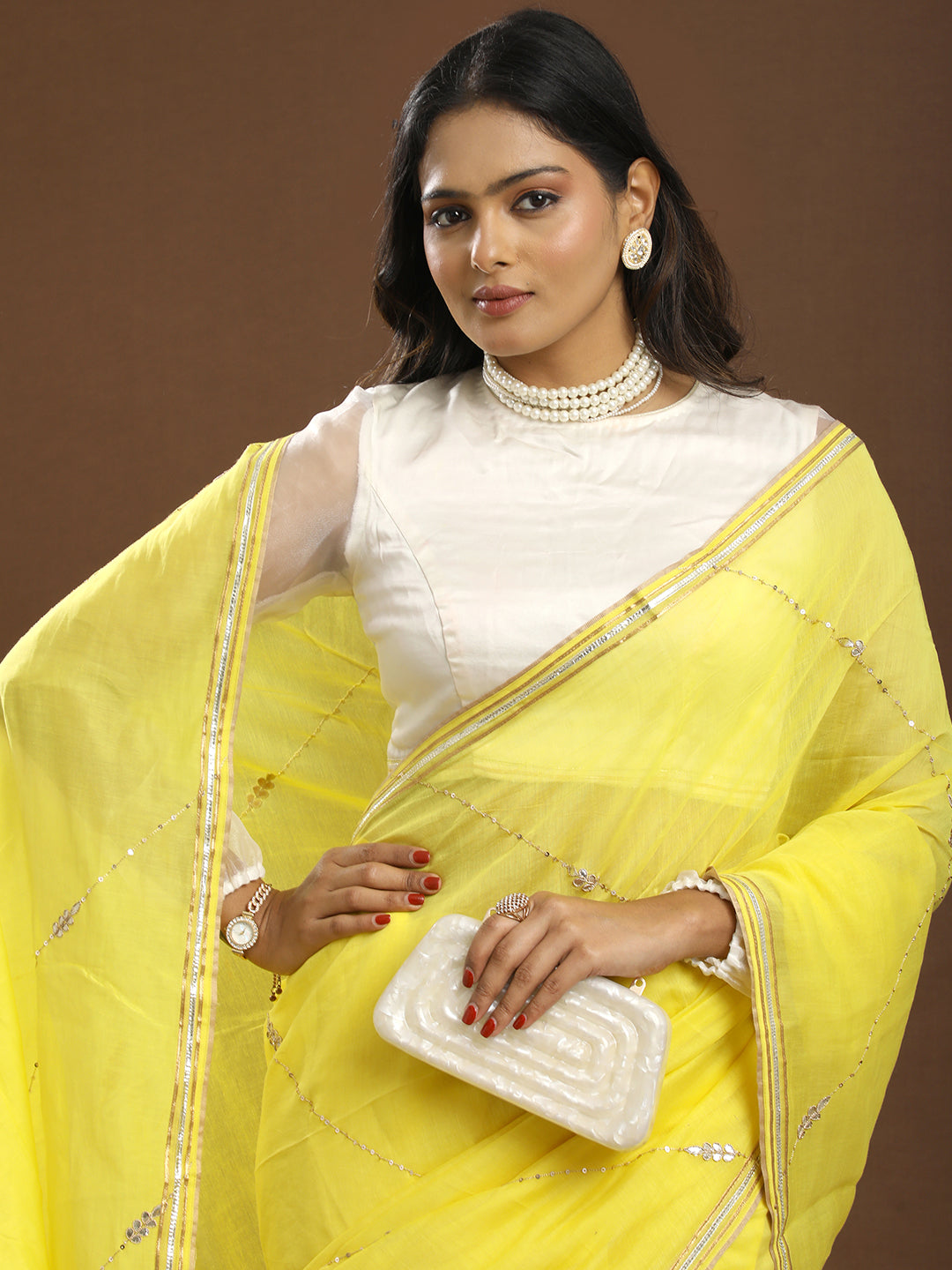 Sitara Yellow Gota Patti Saree