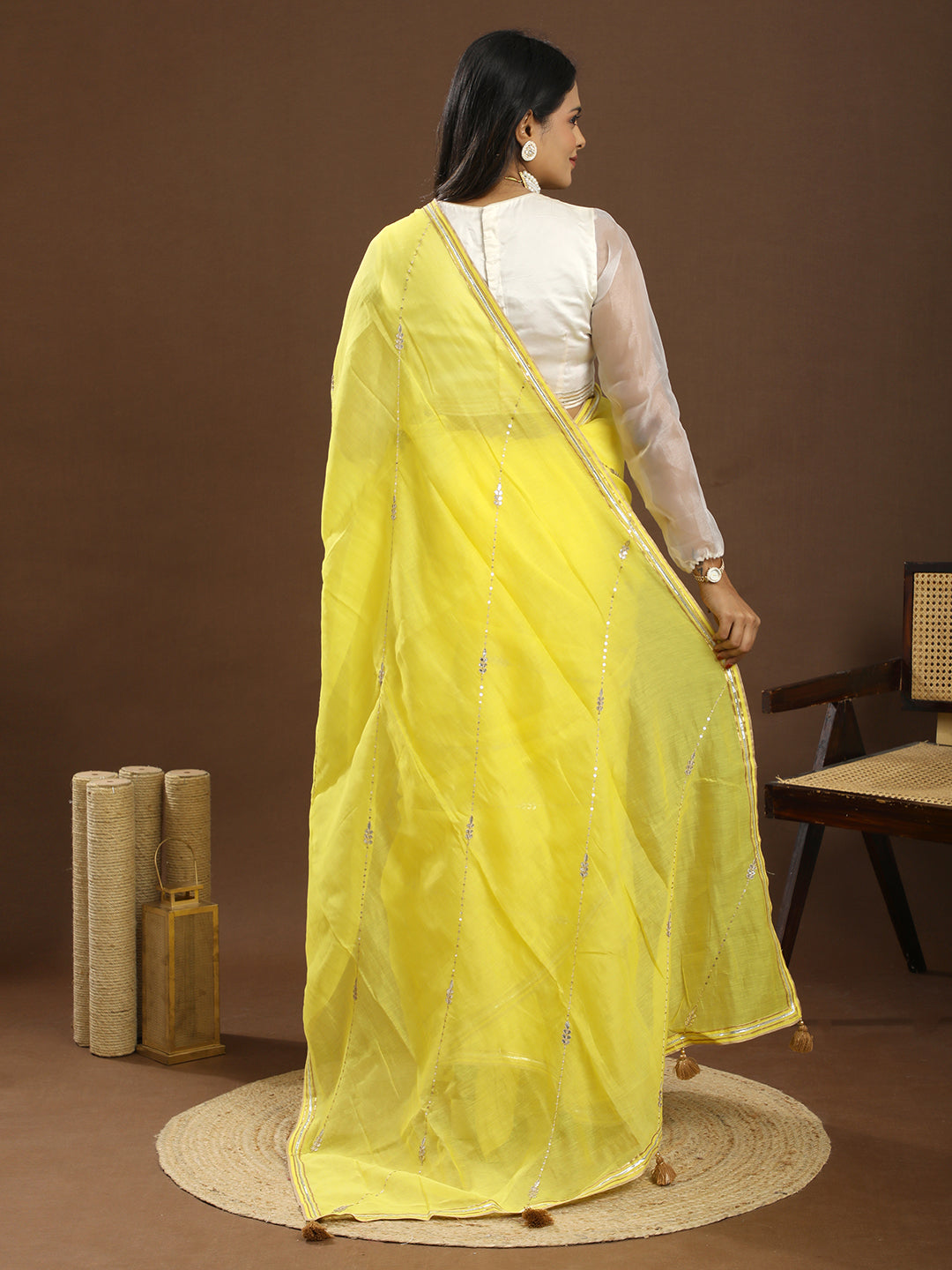 Sitara Yellow Gota Patti Saree