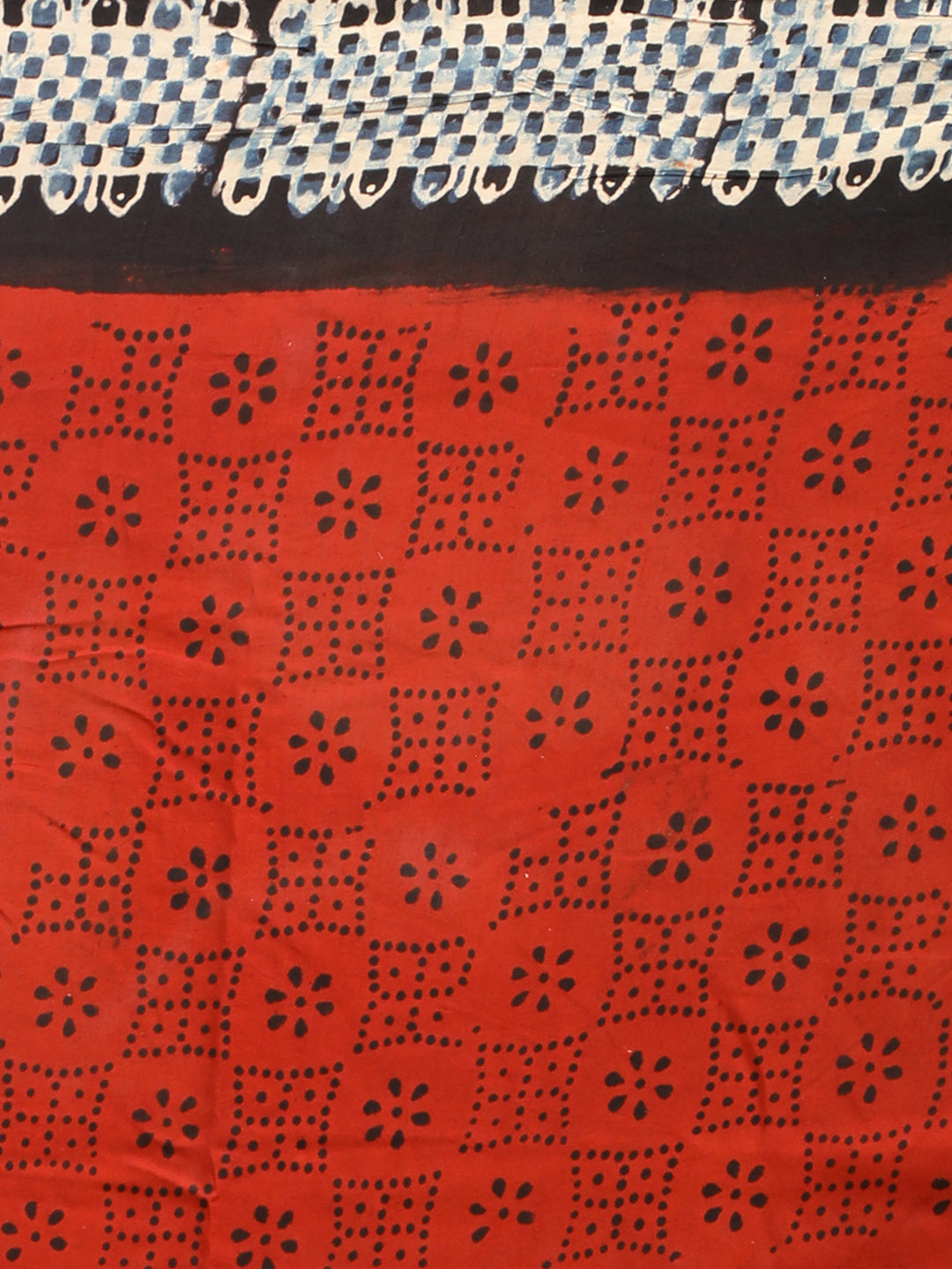 Karmakari Multicolored Ajrakh Saree