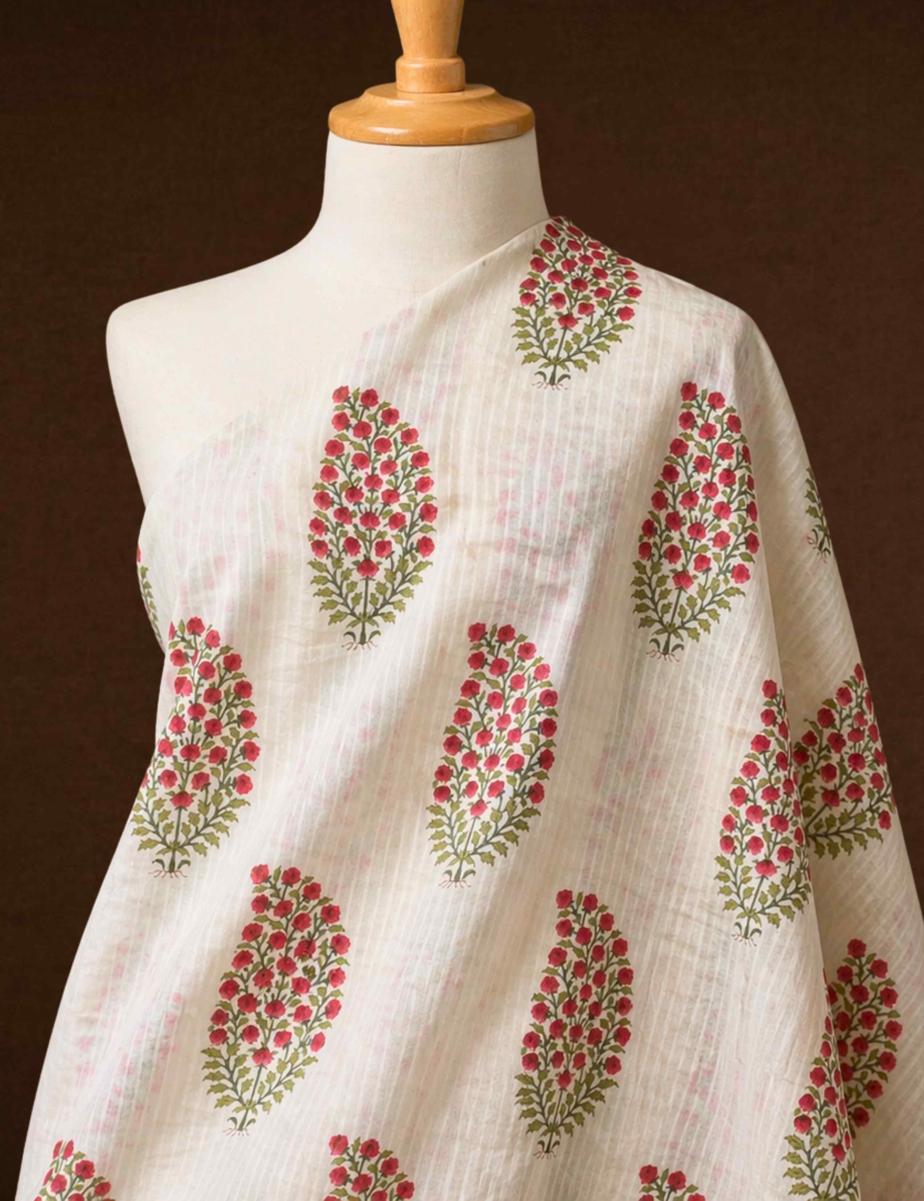 White Sanganeri Fabric