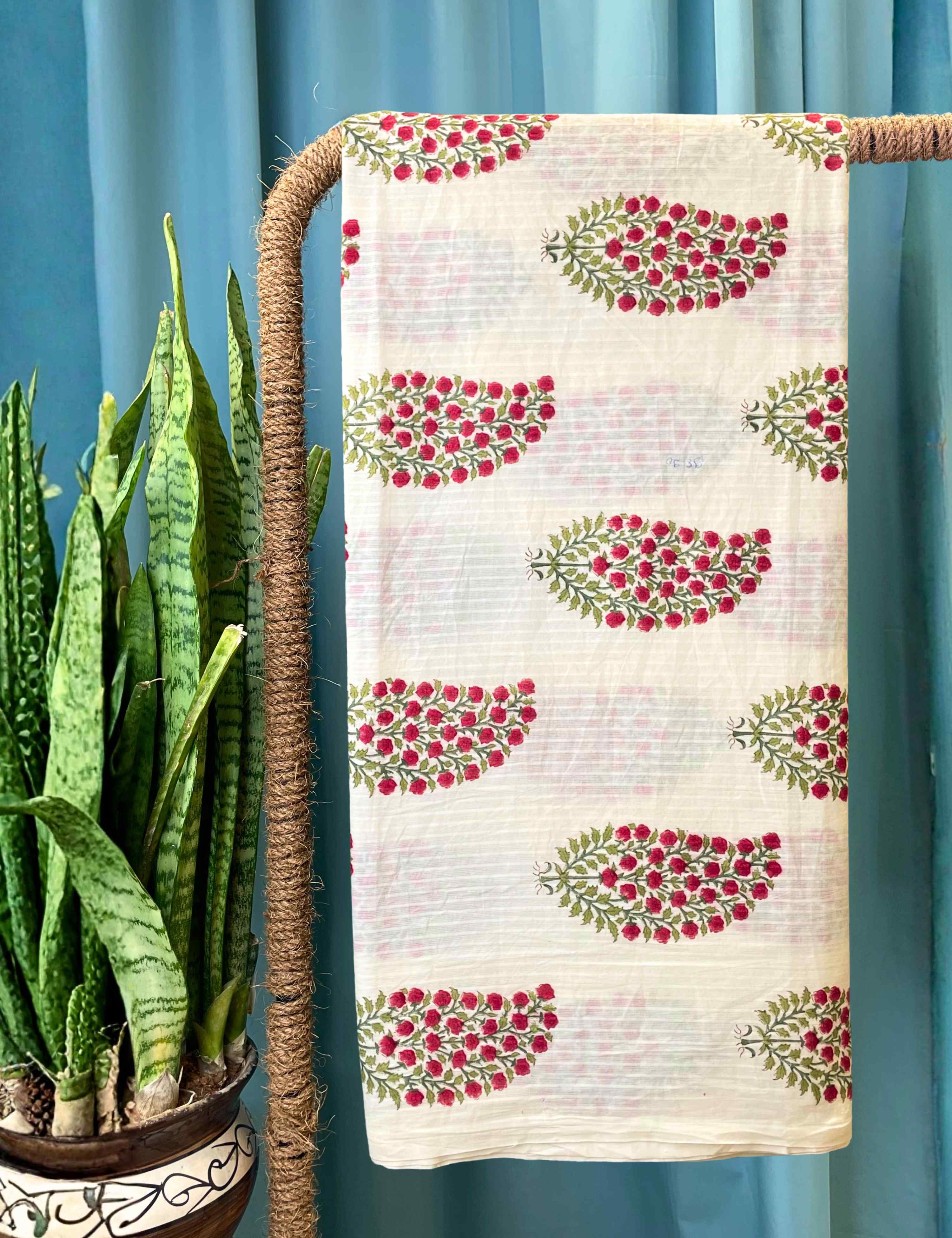 White Sanganeri Fabric
