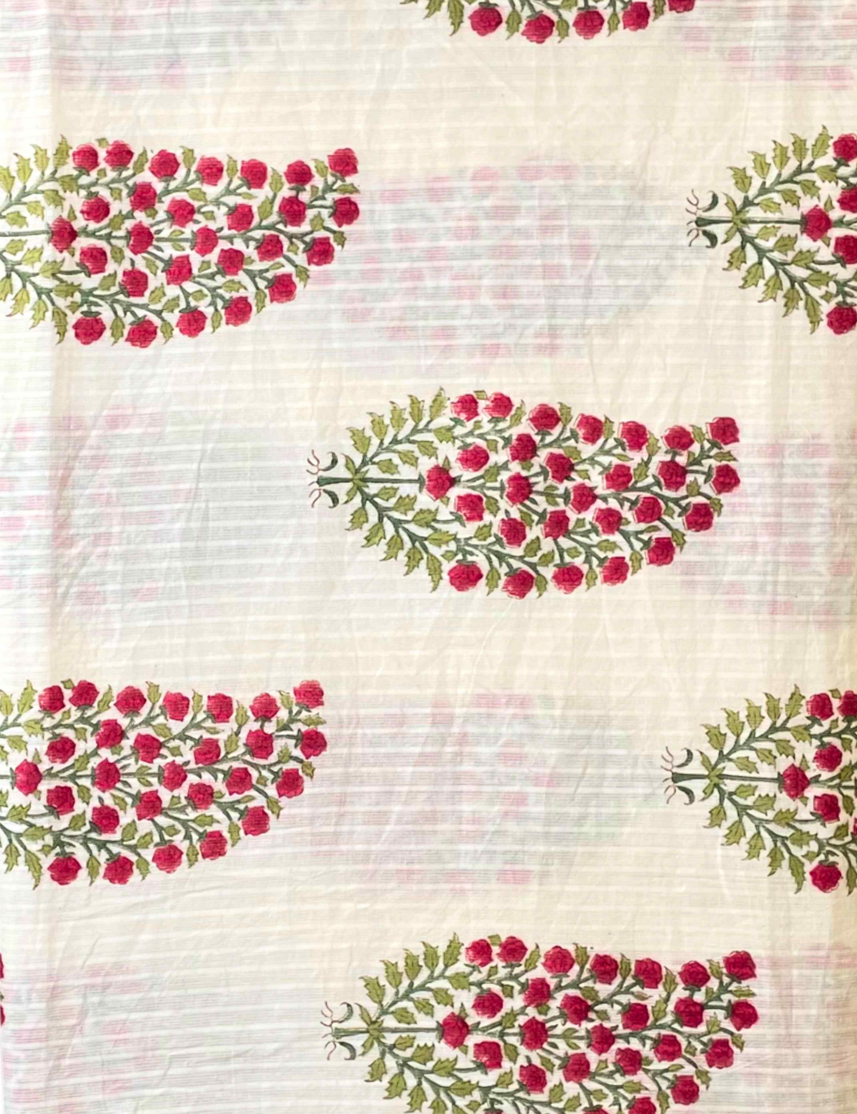 White Sanganeri Fabric