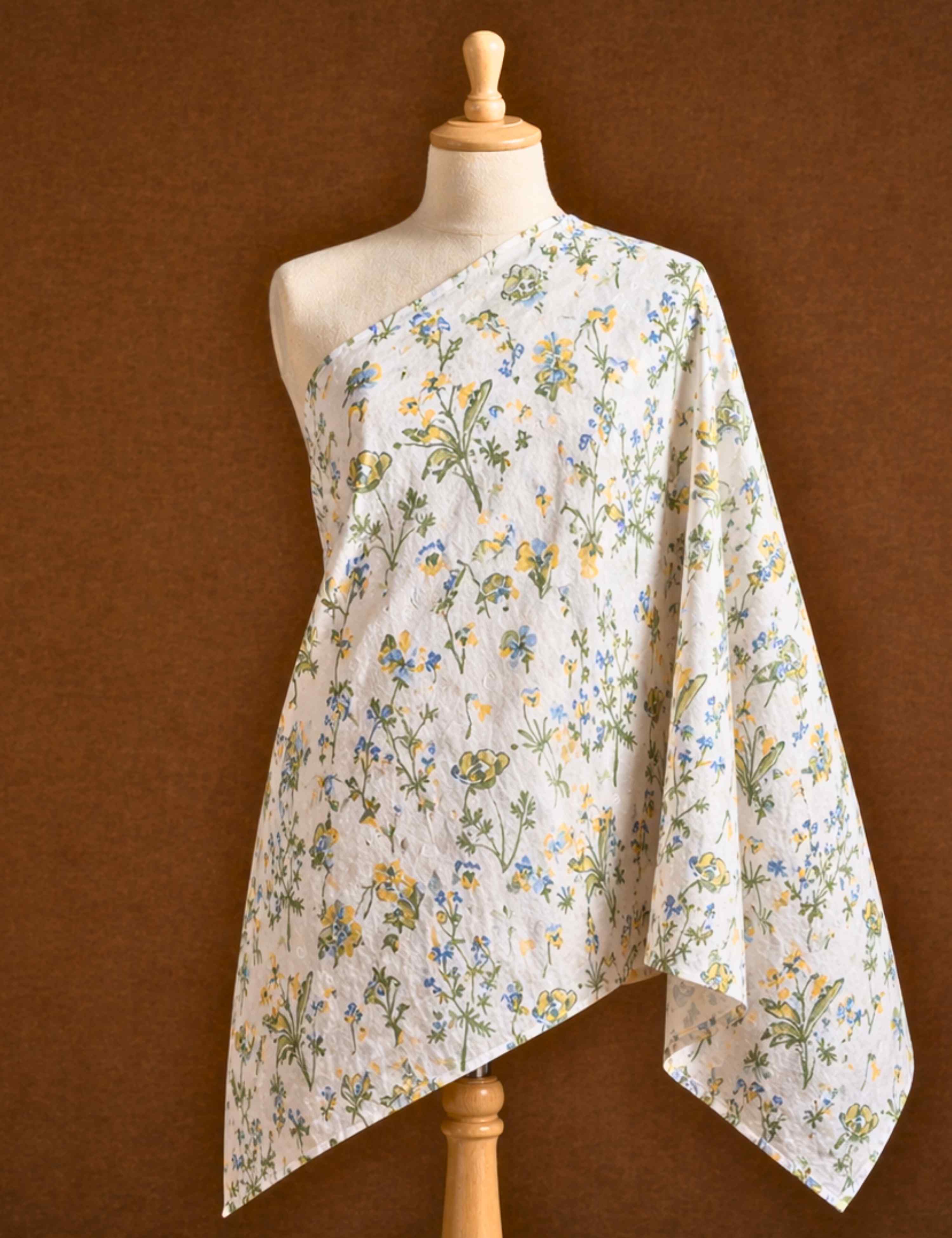 White Sanganeri Fabric
