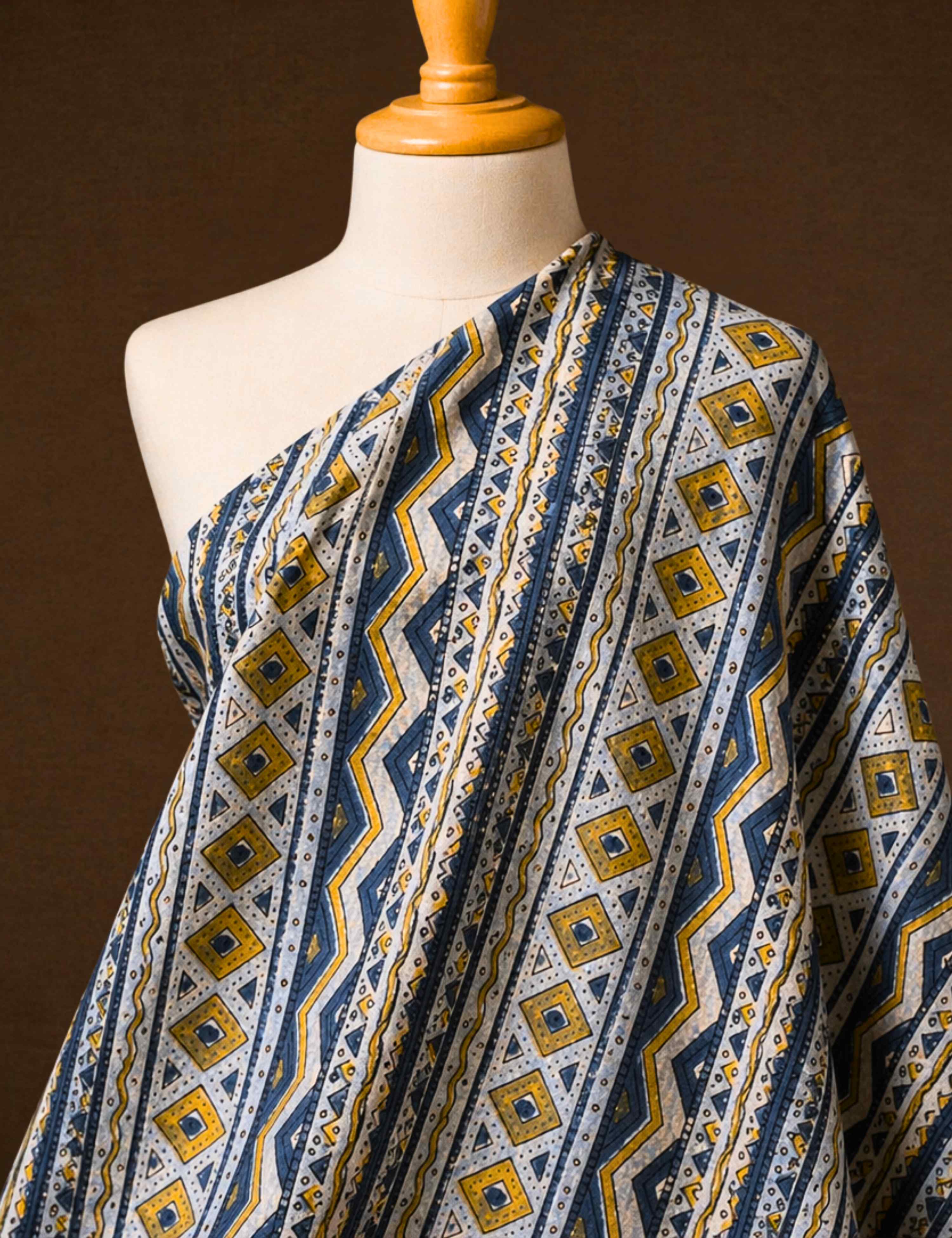 Indigo Ajrakh Fabric