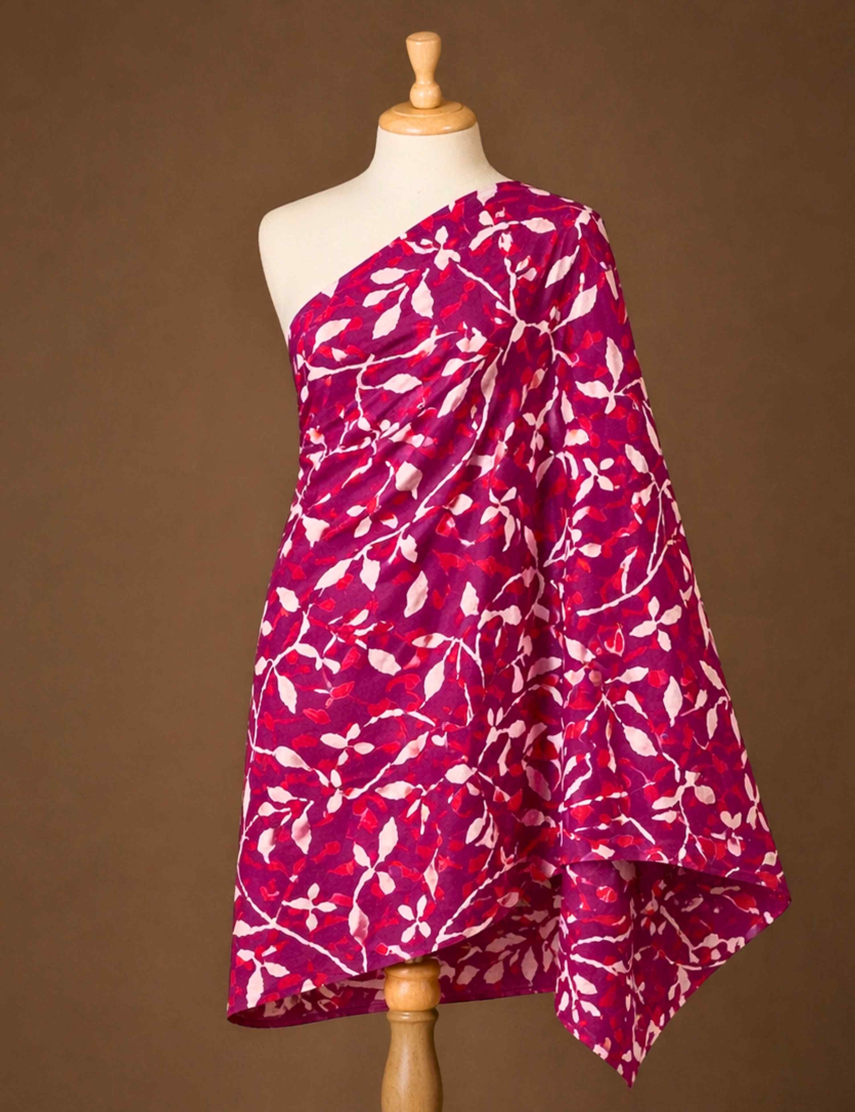 Plum Bagru Fabric