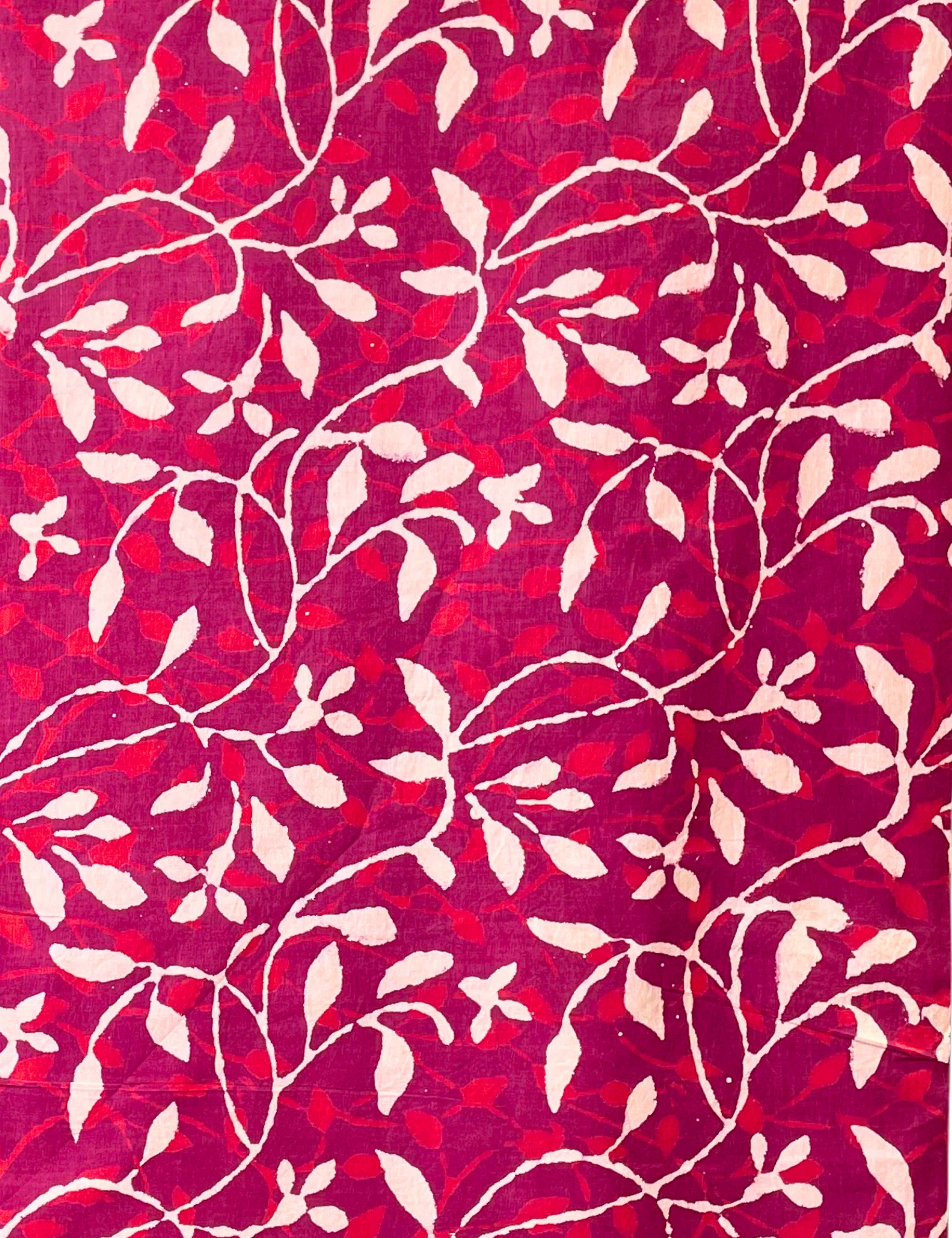 Plum Bagru Fabric