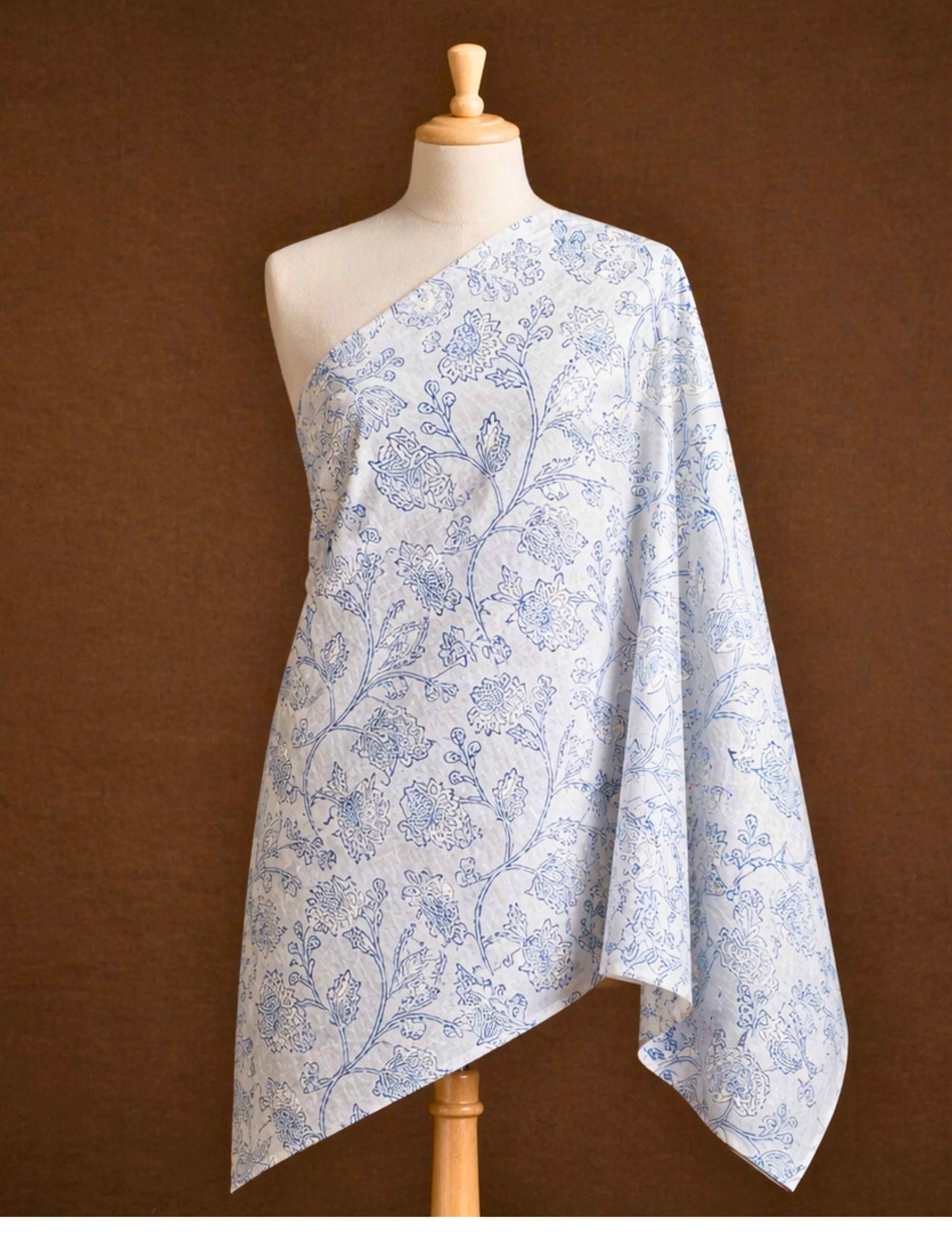 Light Blue Bagru Fabric