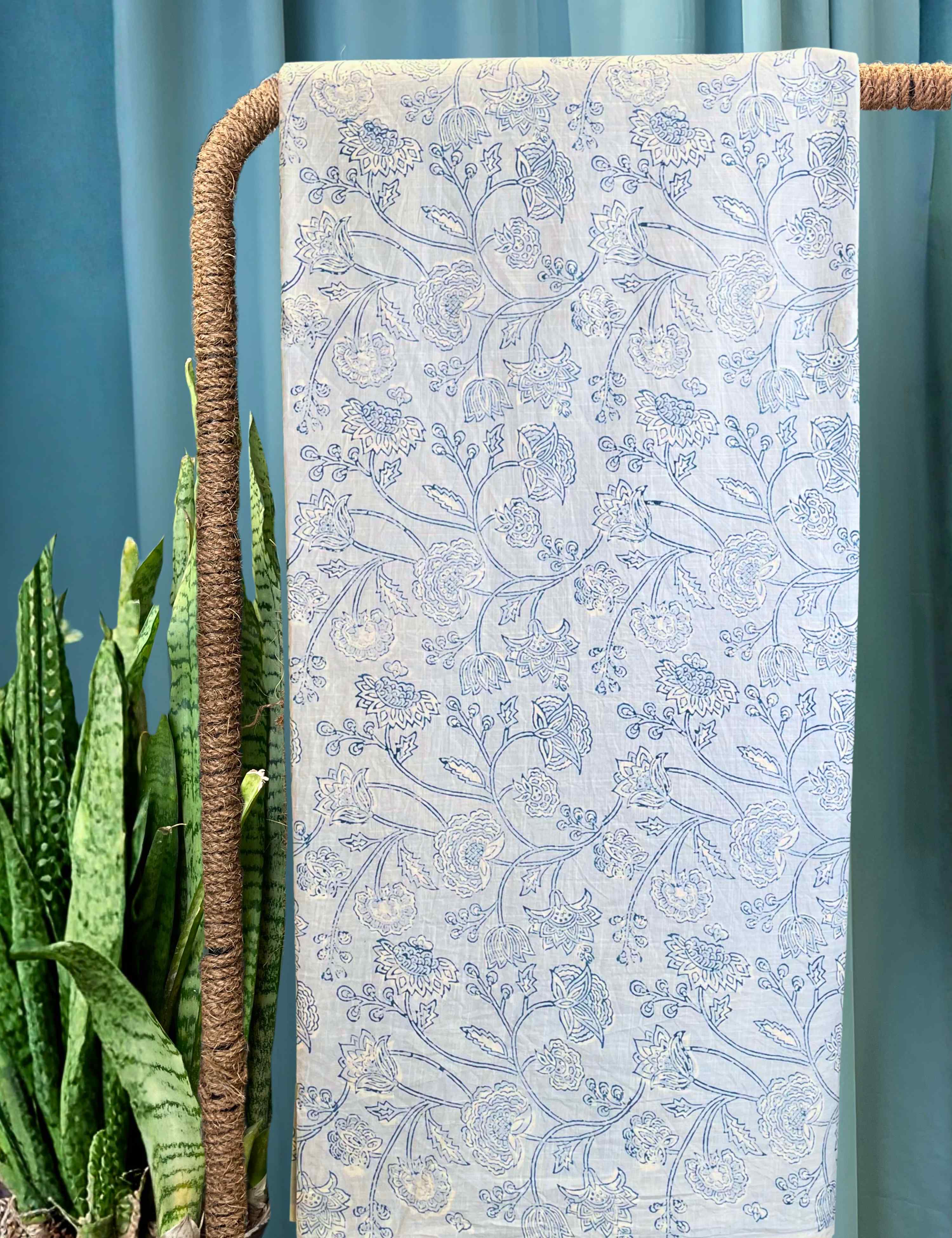 Light Blue Bagru Fabric