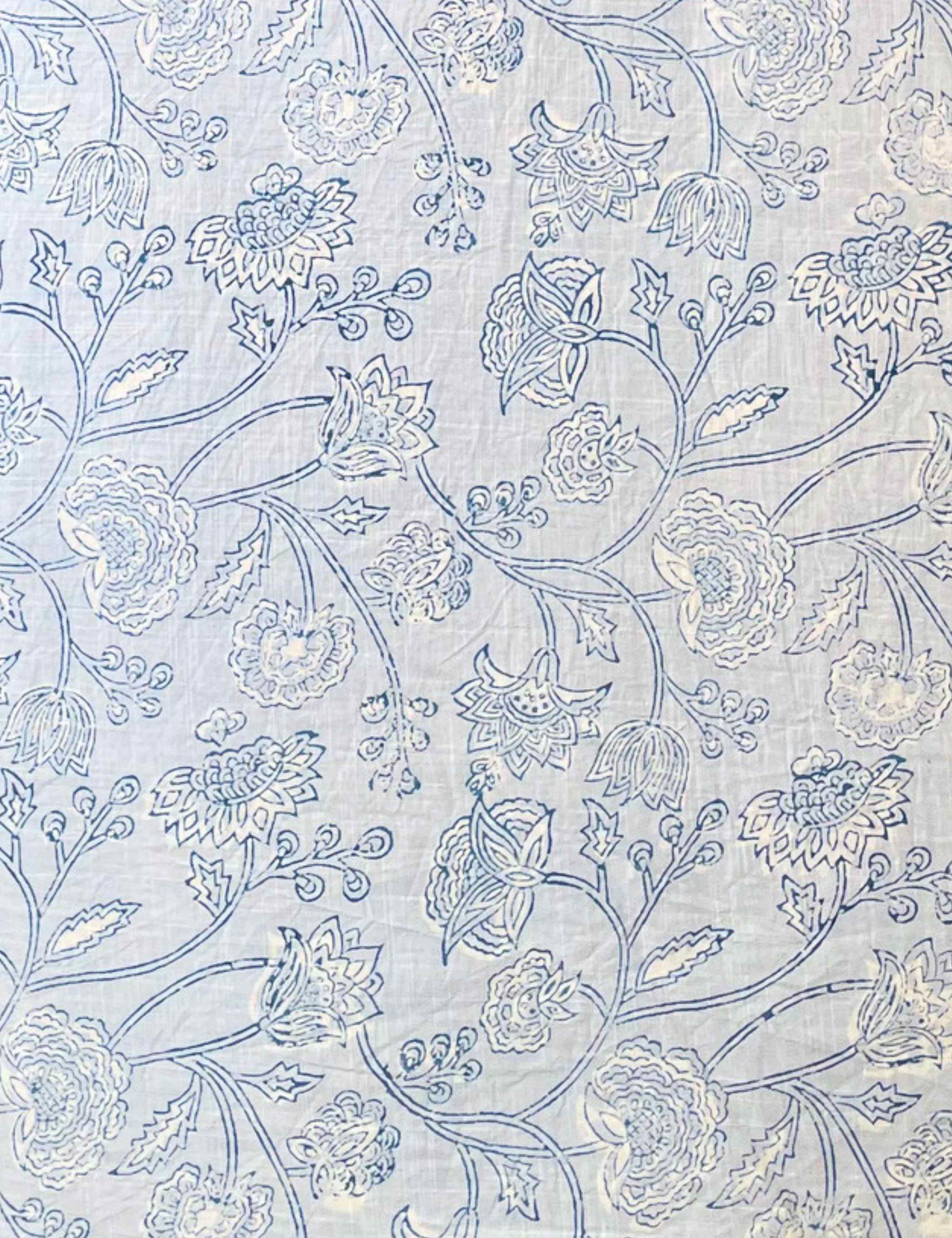 Light Blue Bagru Fabric