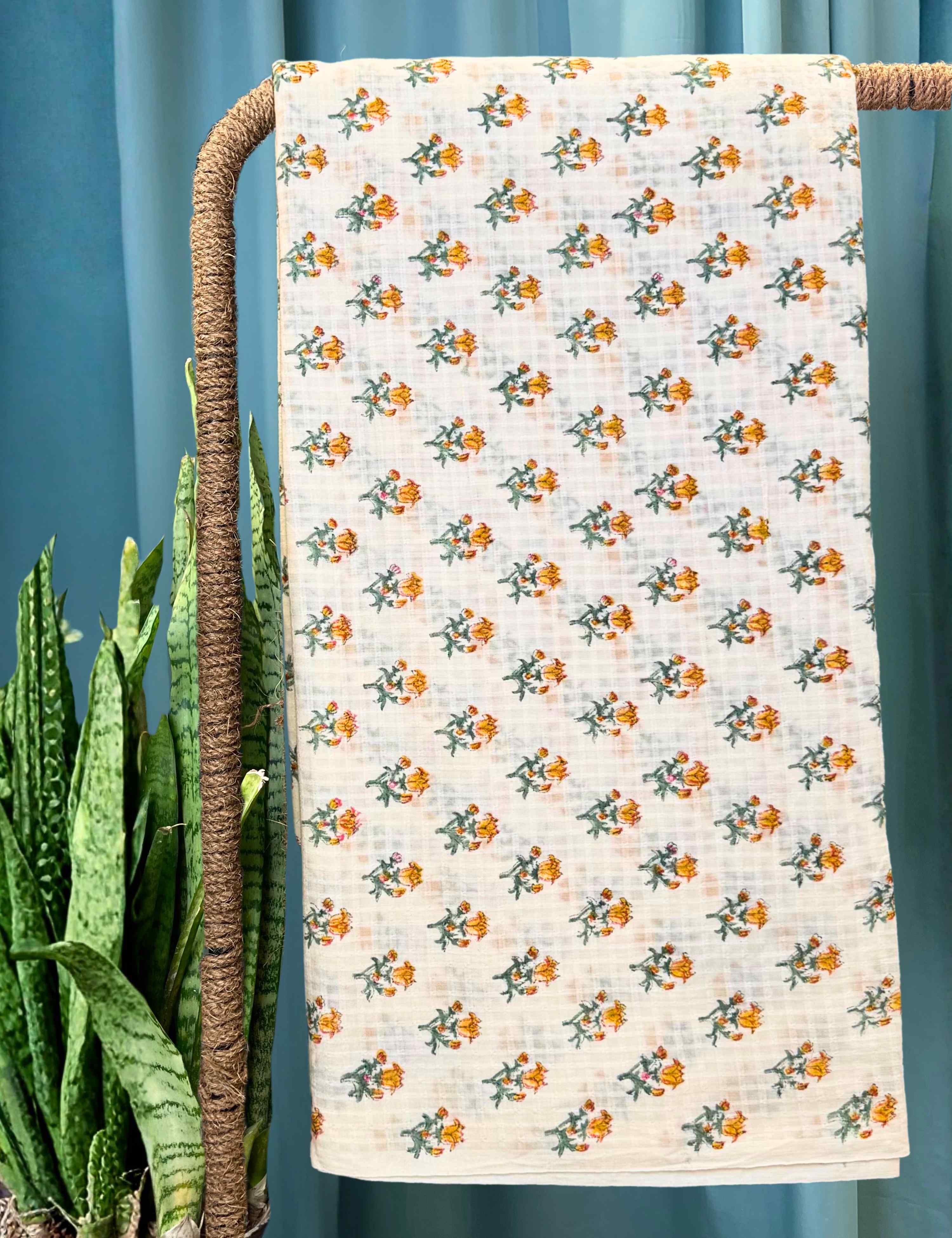 White Sanganeri Fabric