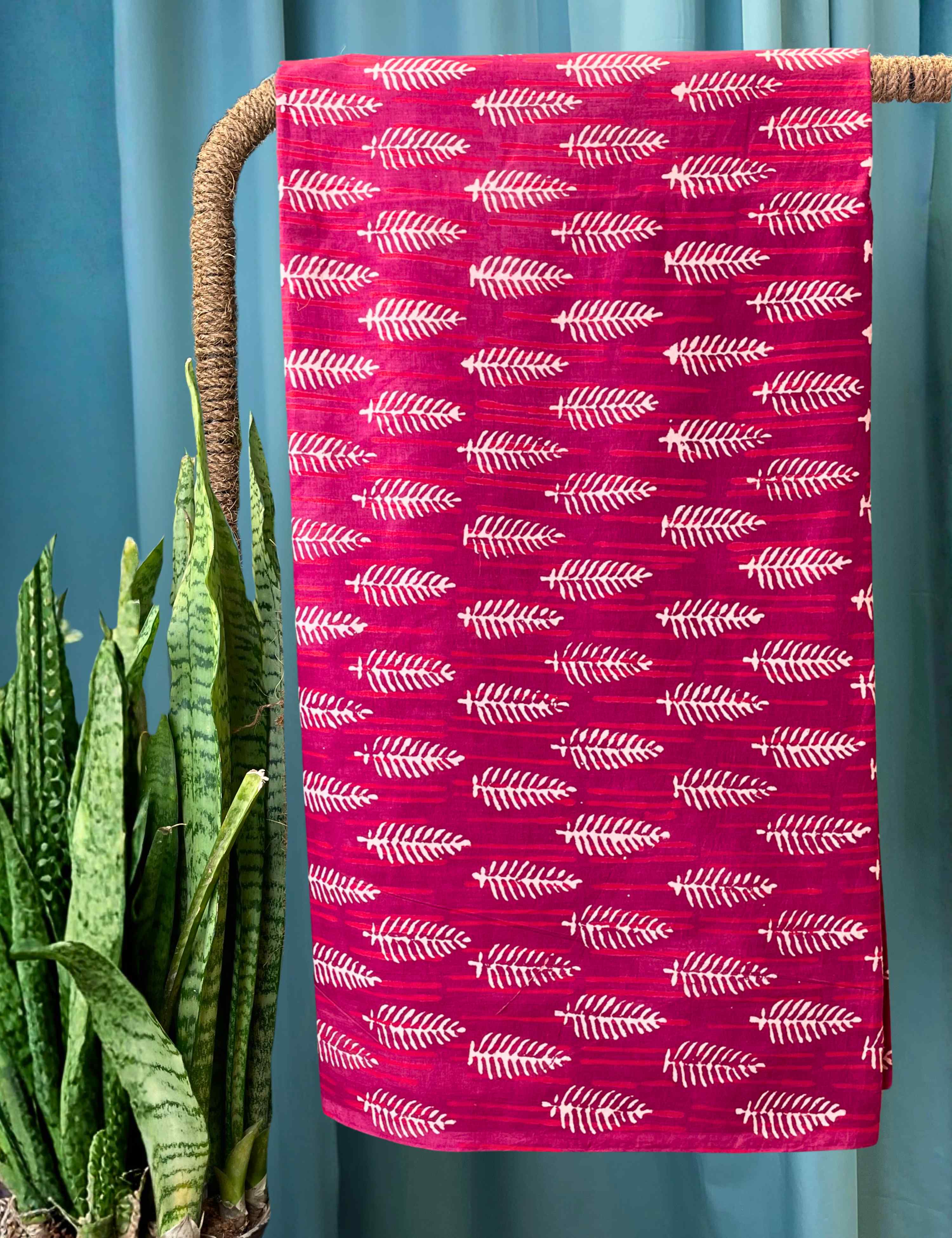 Plum Bagru Fabric