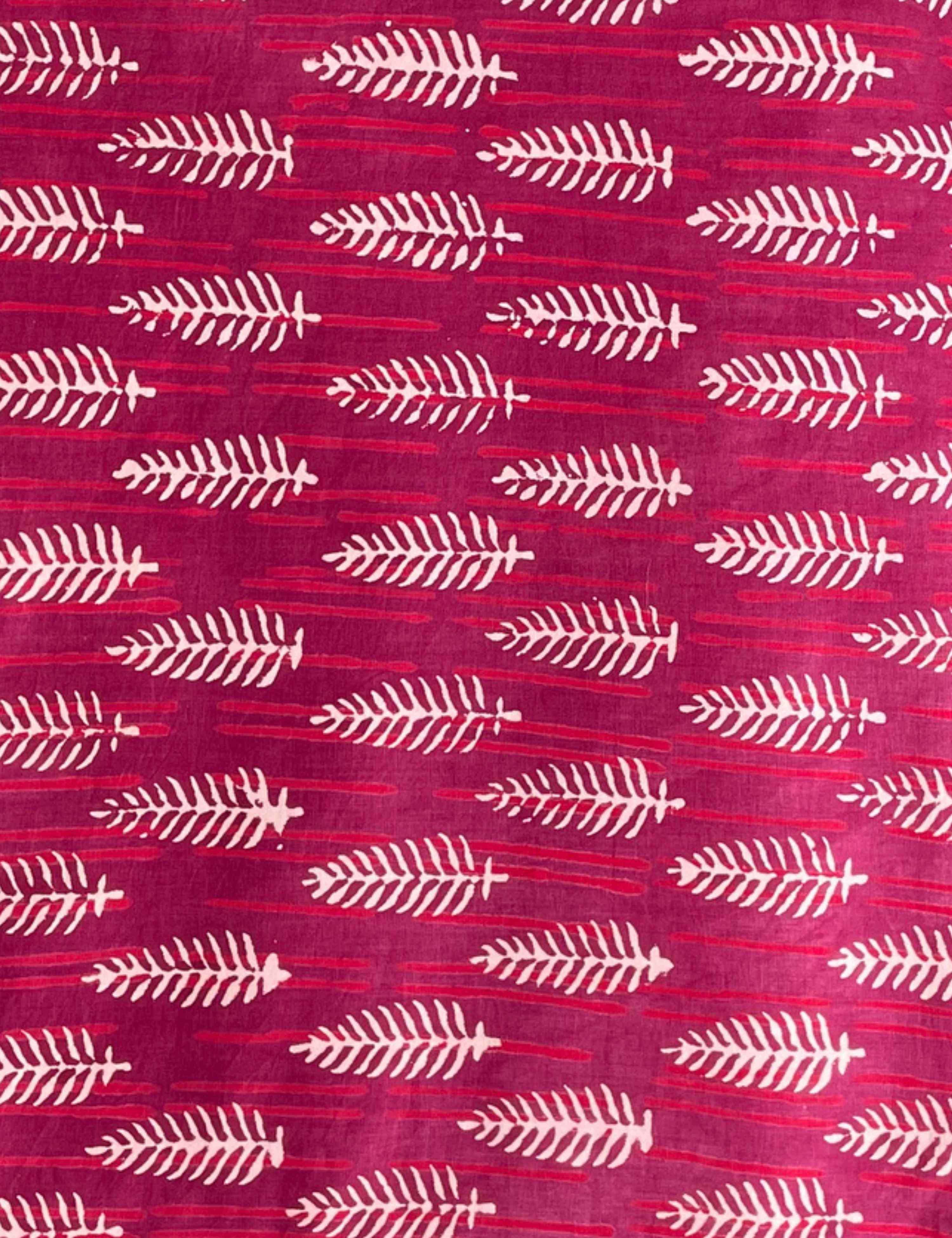 Plum Bagru Fabric