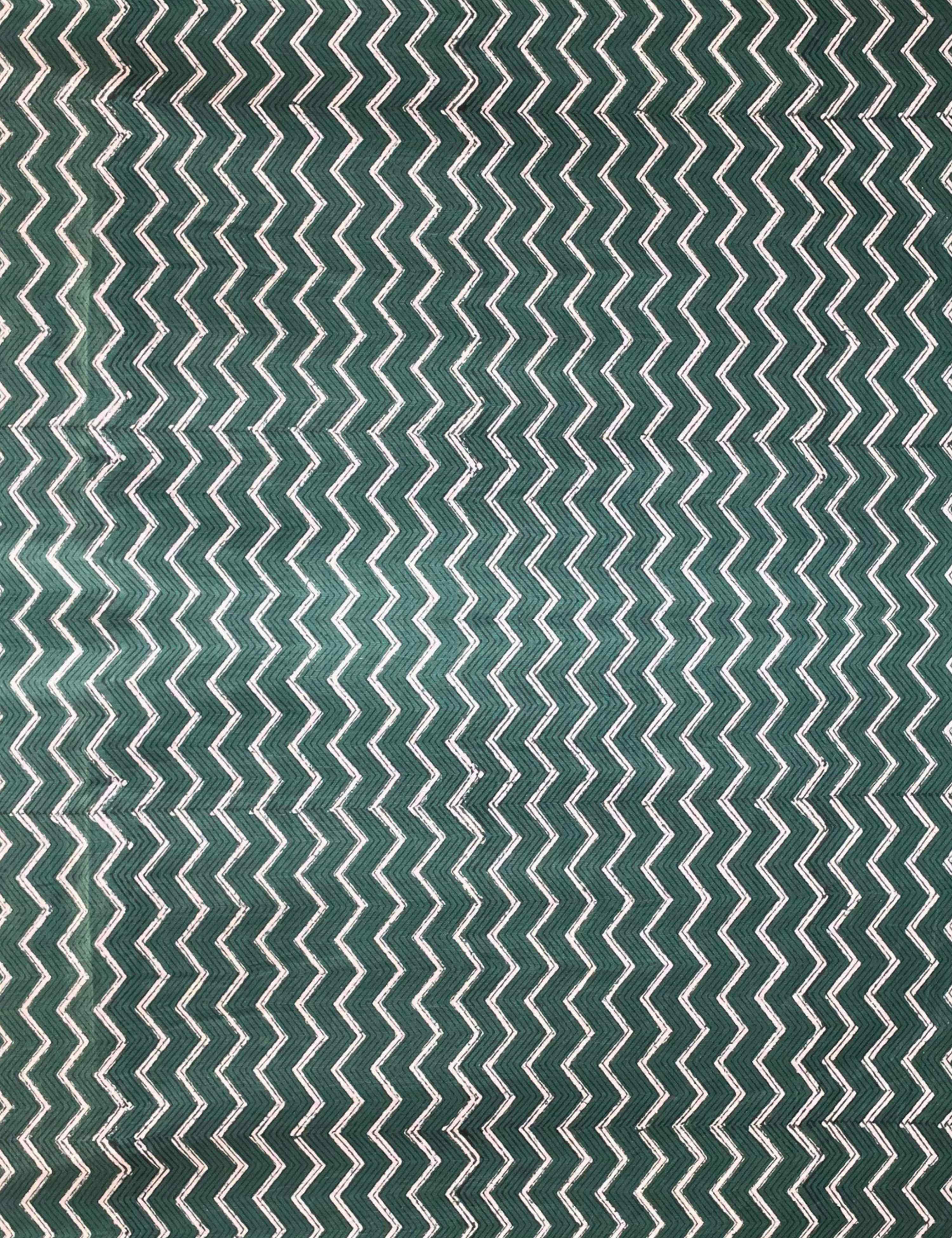 Dark Green Bagru Fabric
