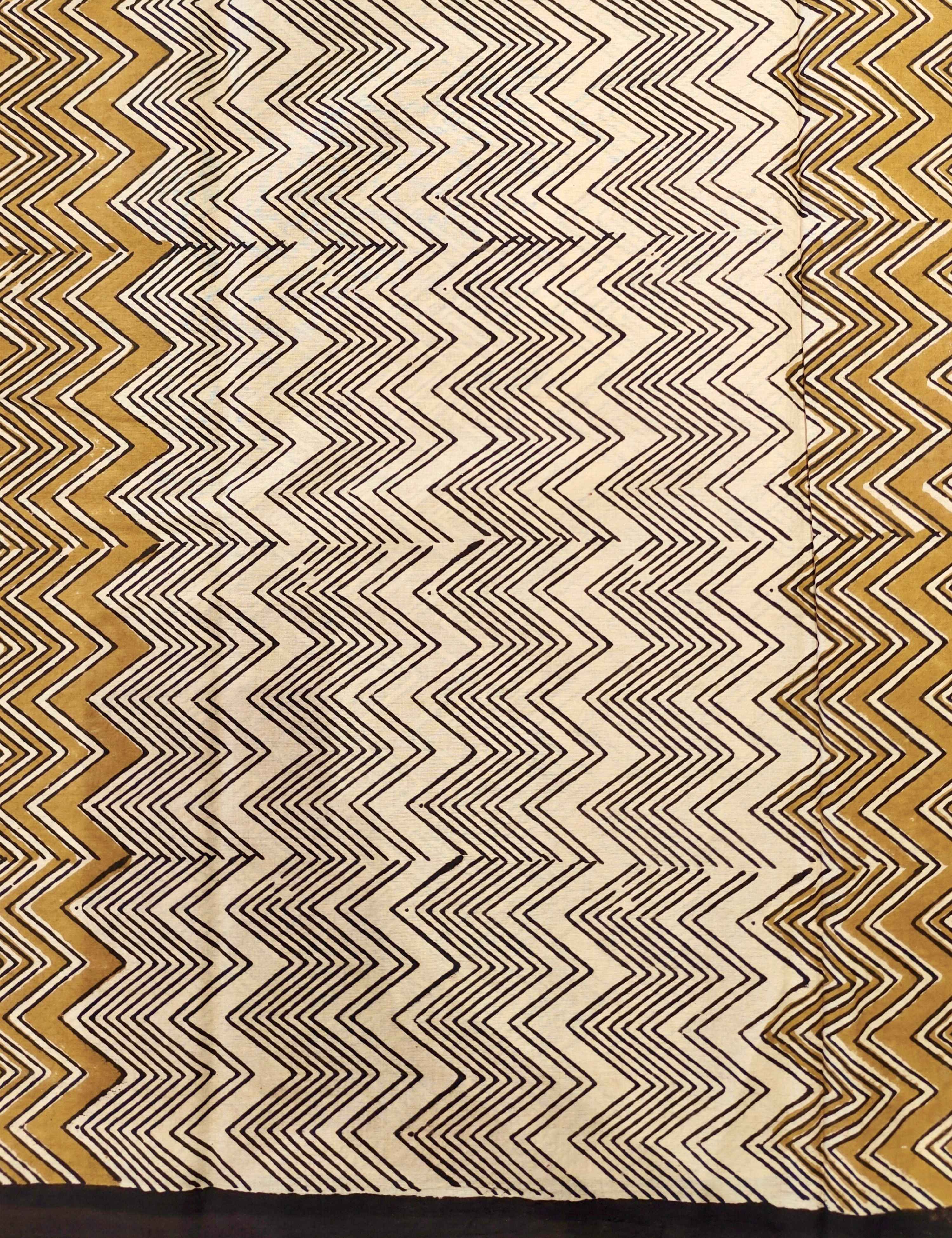 Indus Mustard Bagru Saree
