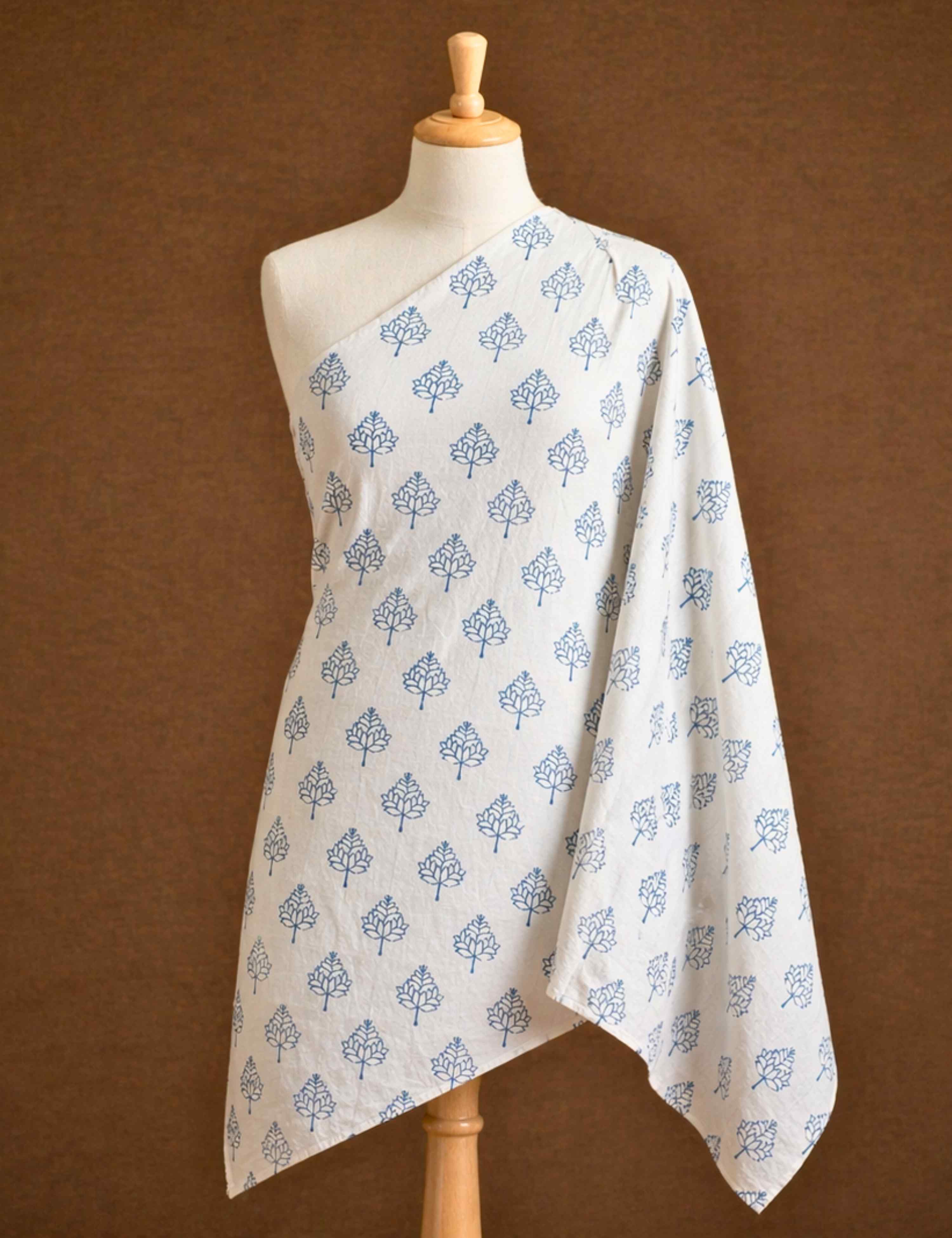 Sky Blue Bagru Fabric
