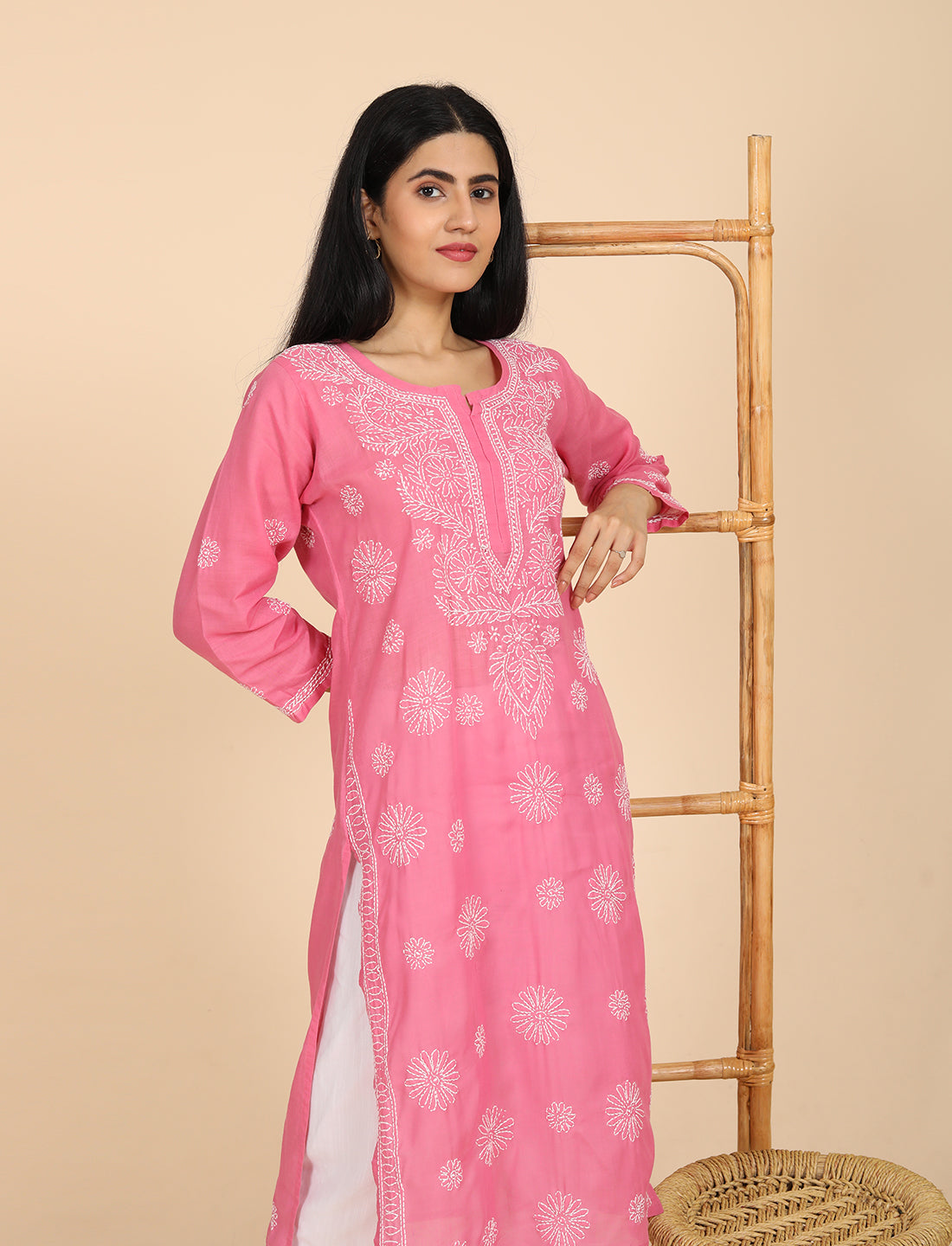 Naqsh Pink Chikankari Kurta