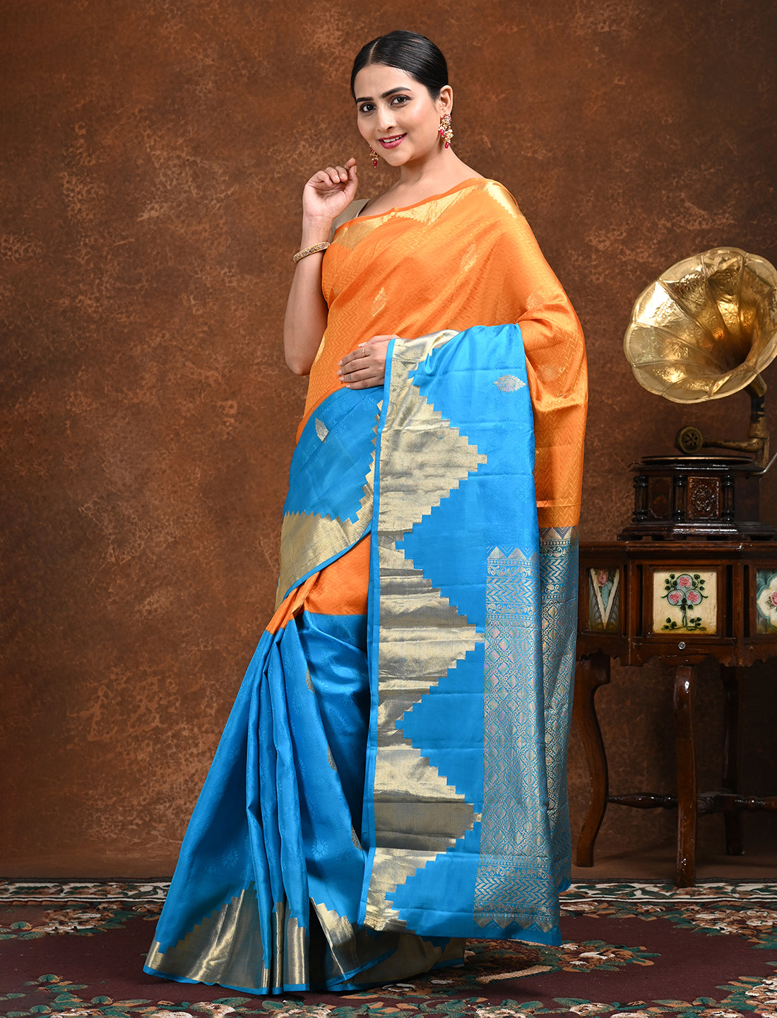 Svarna Blue Kanjeevaram Saree