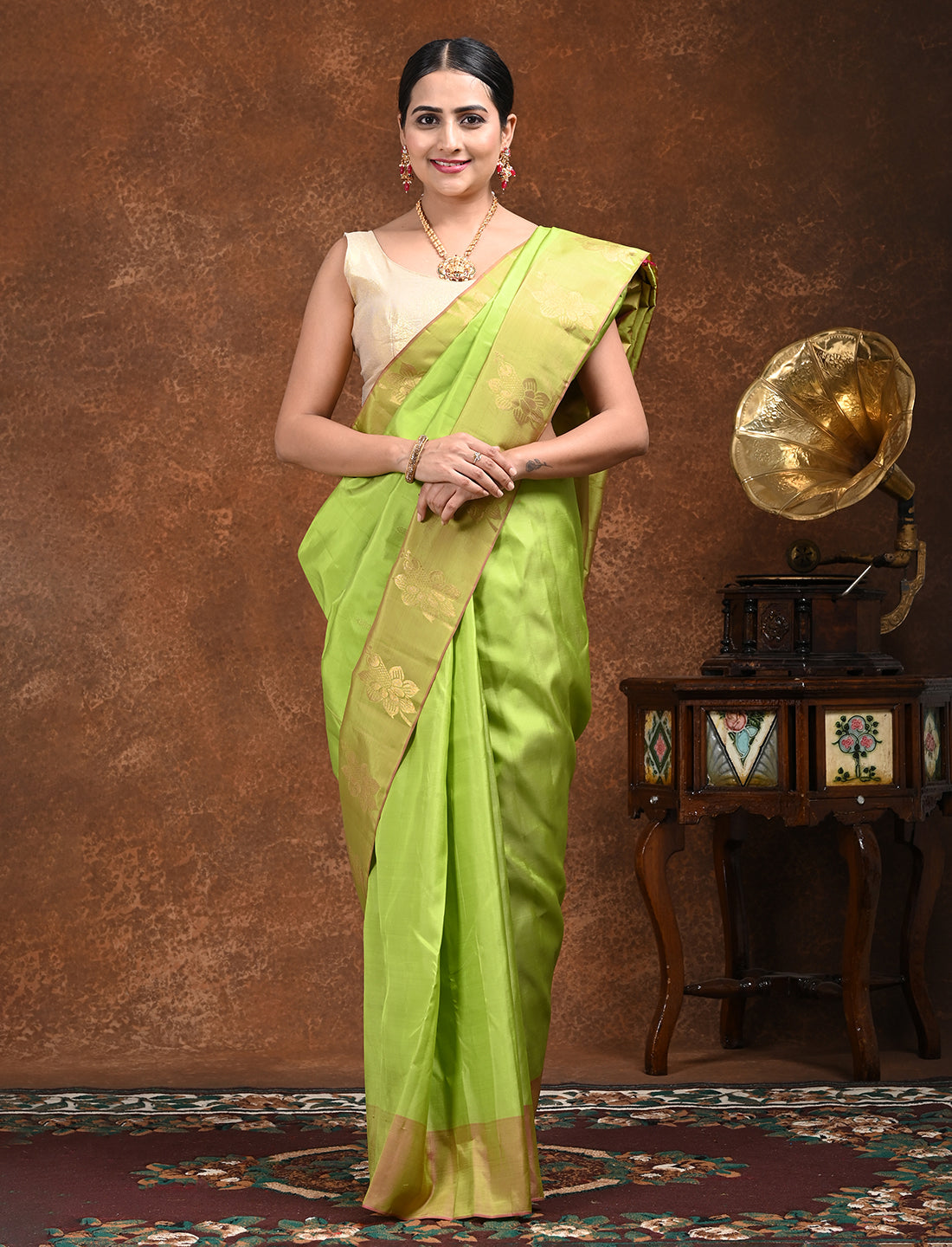 Sarika Green Kanjeevaram Saree