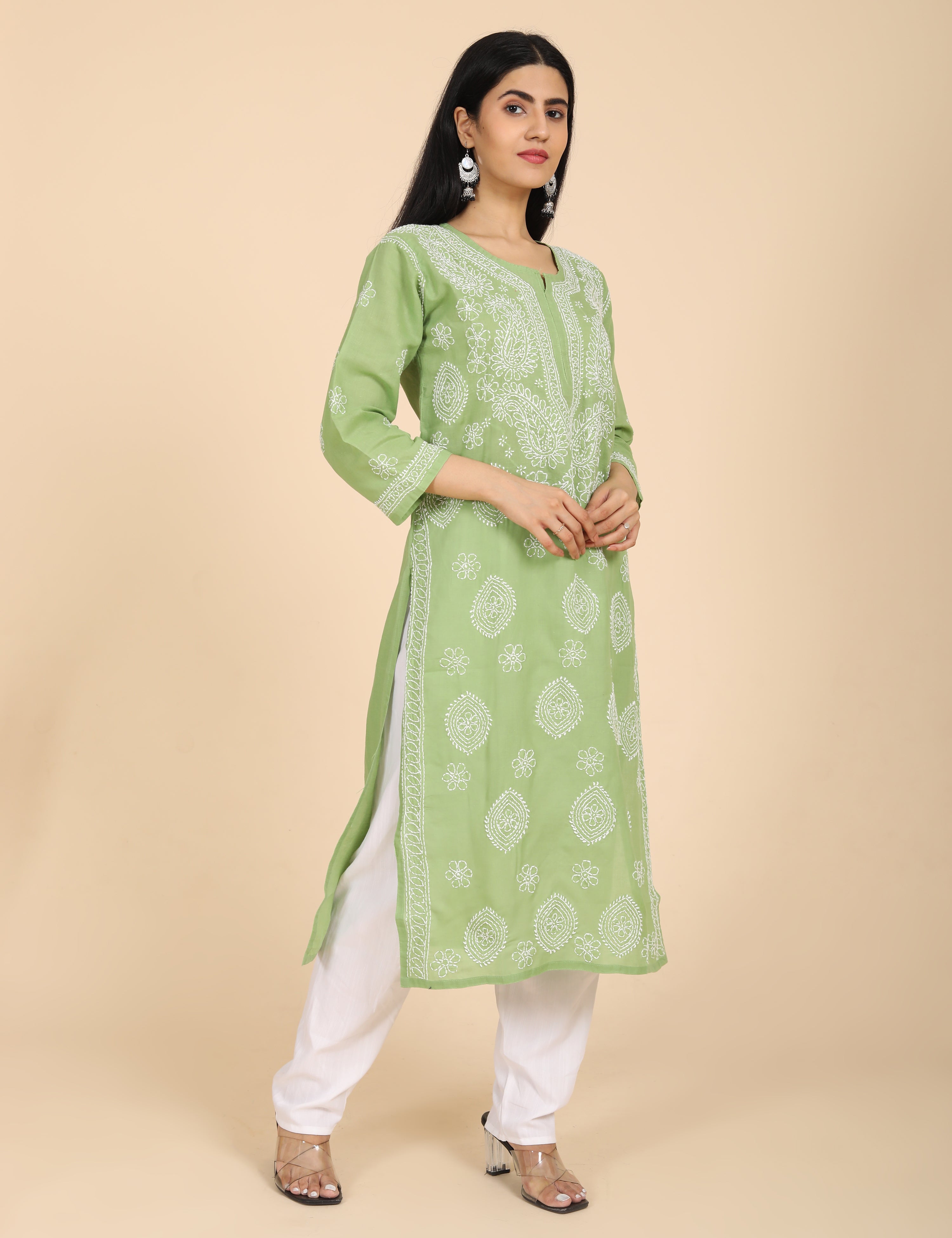 Imtizaj Green Chikankari Kurta