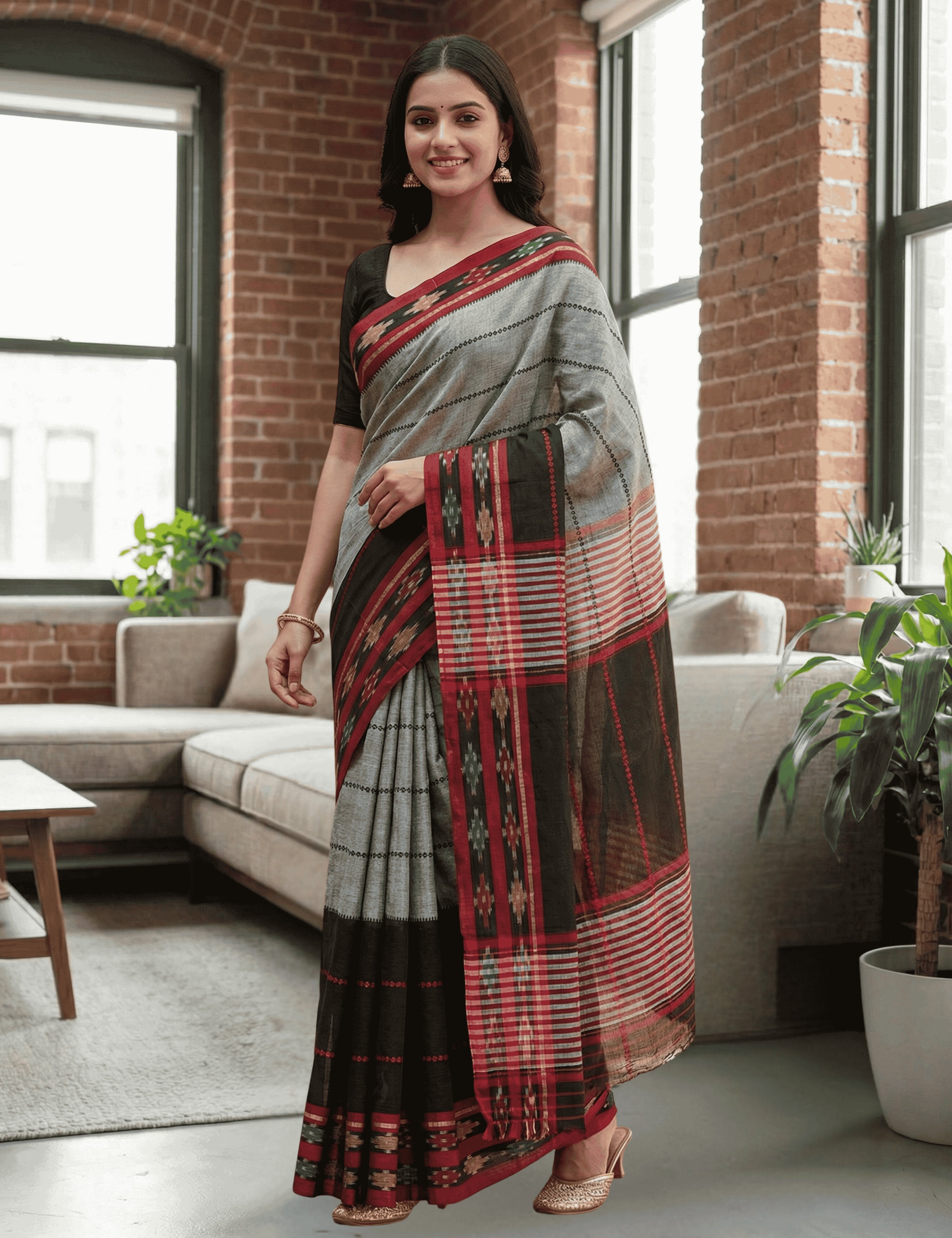 Jamuna Black Dhaniakhali Saree