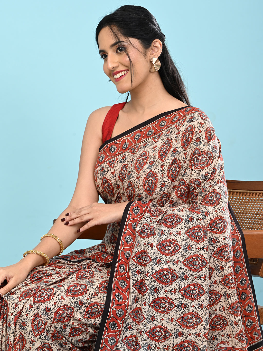 Chaap Multicolor Bagru Saree