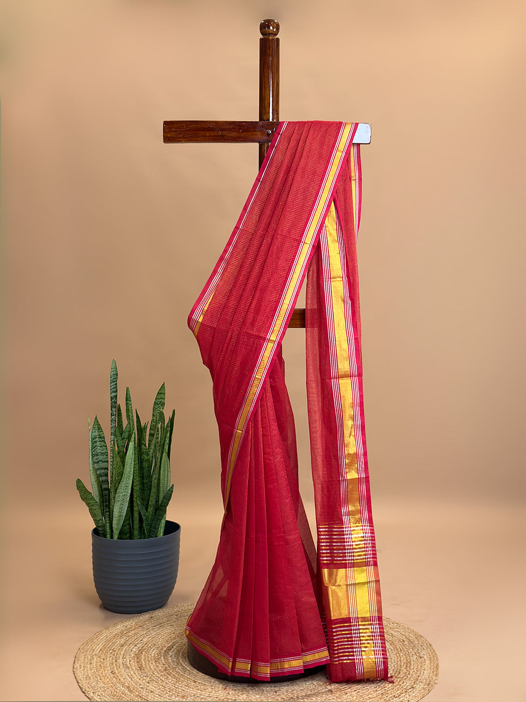 Nanu Kattam Red Venkatagiri Saree