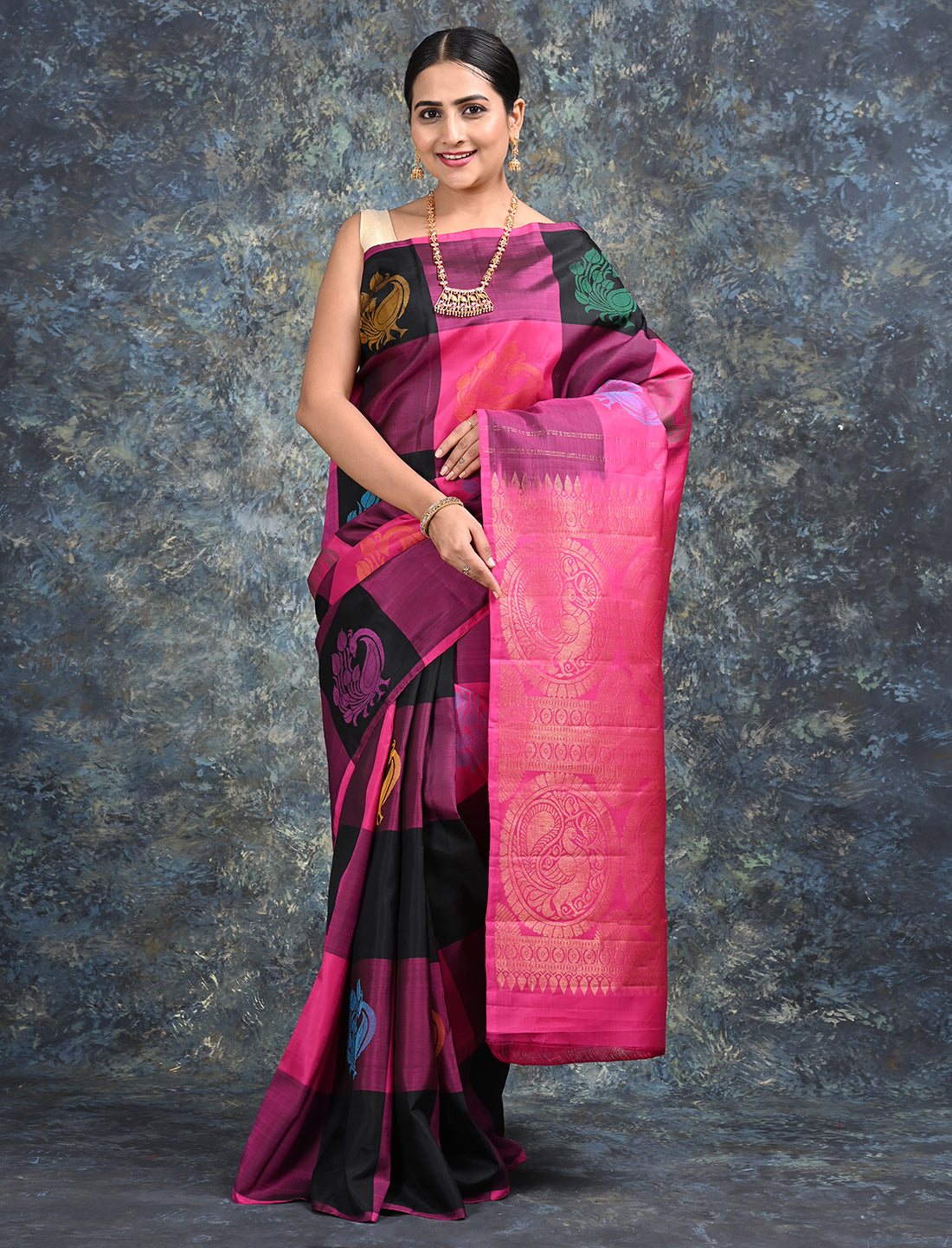 Dravya Black Kanjeevaram Saree