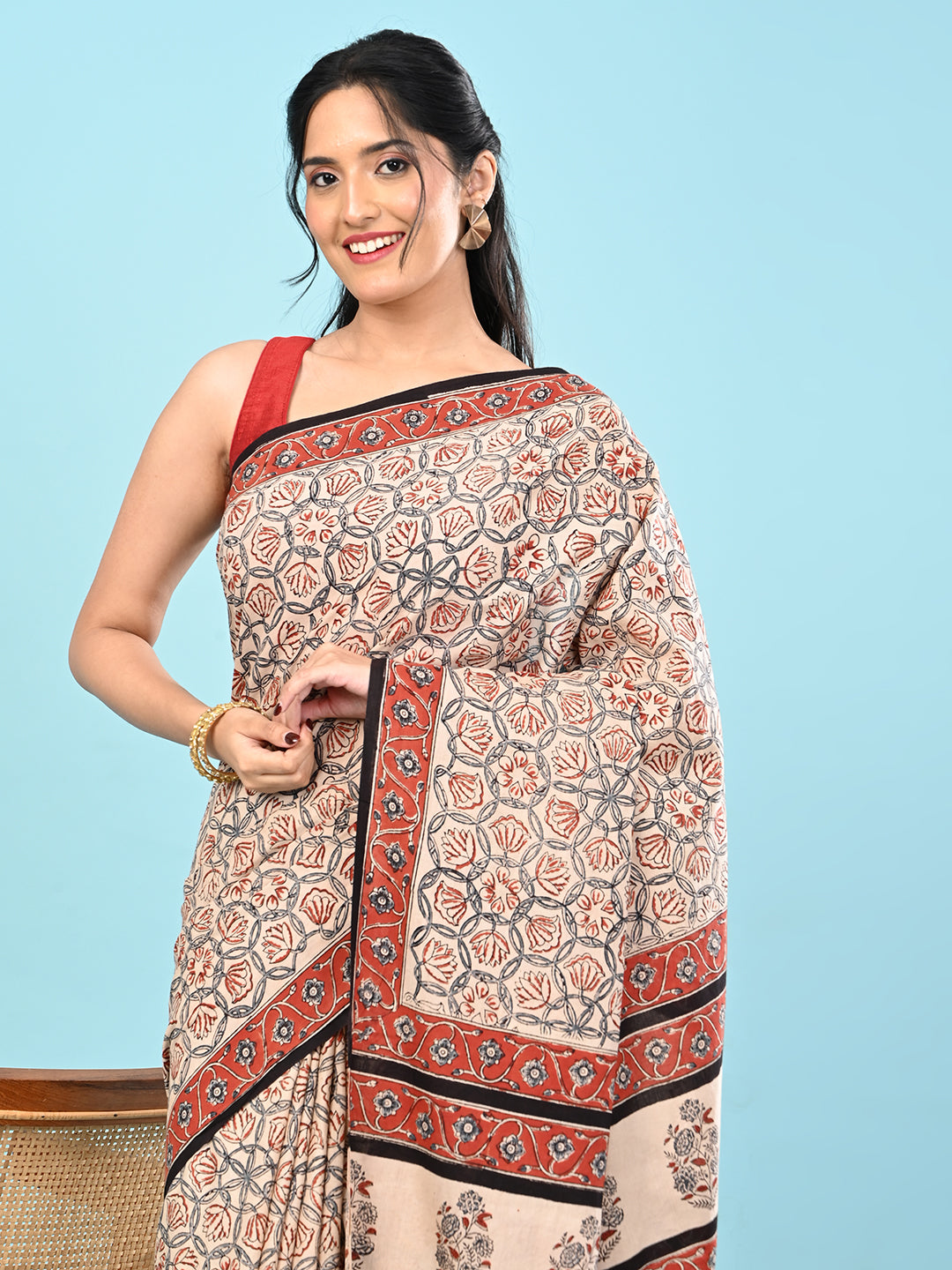Chaap Multicolor Bagru Saree