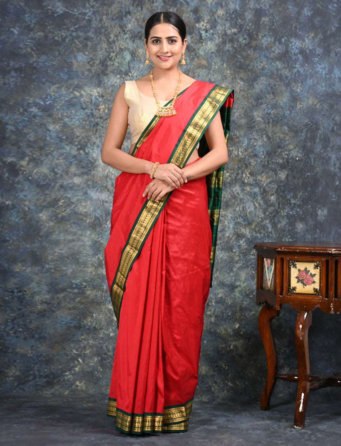 Aarunya Red Kanjeevaram Saree