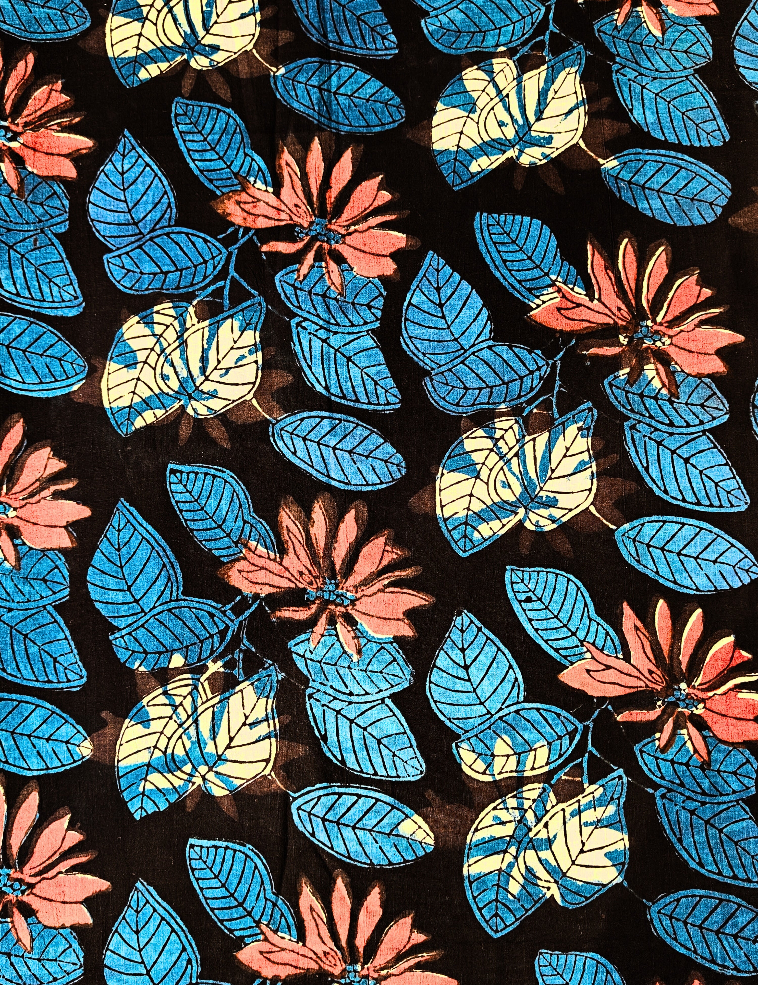 Black Bagru Fabric