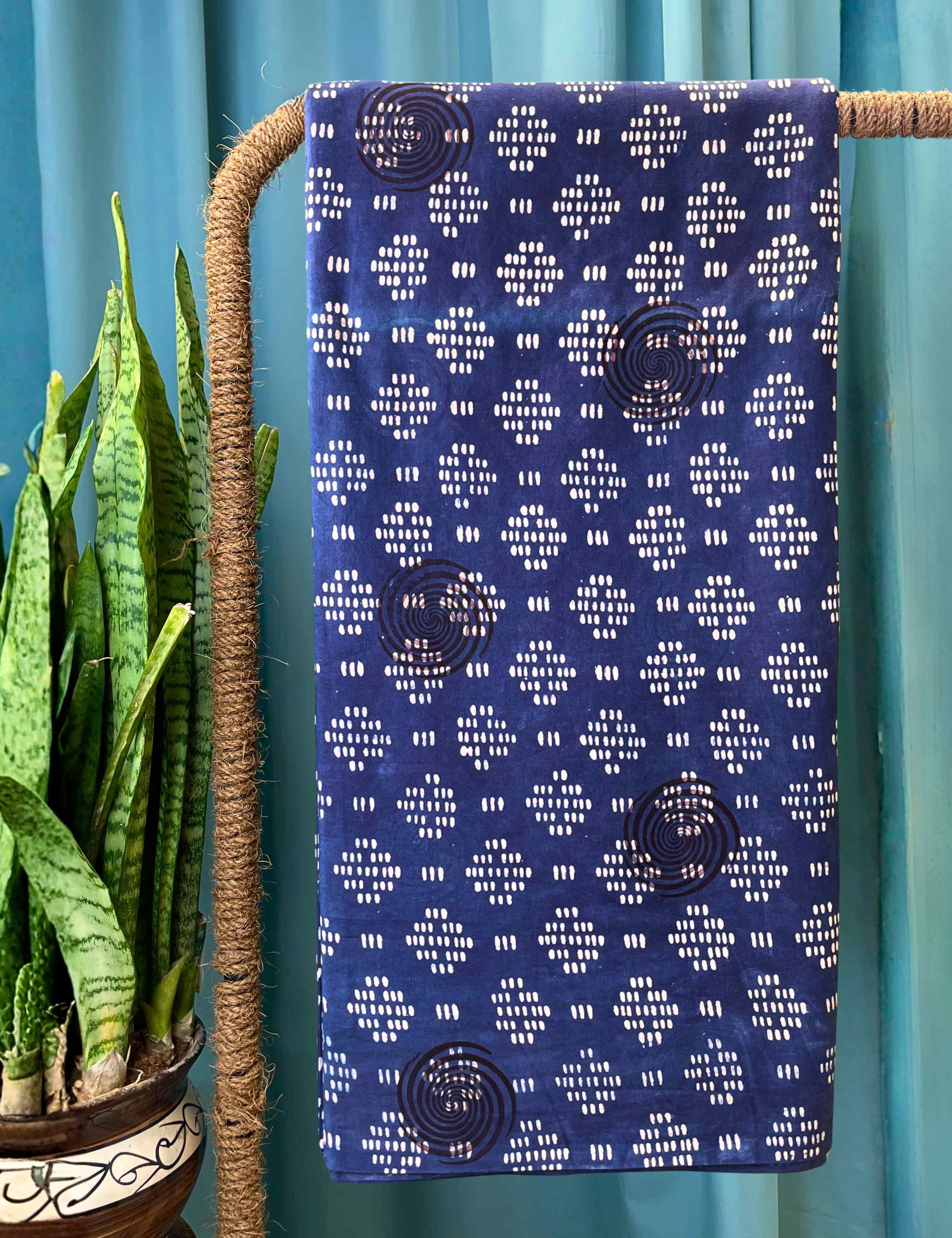 Indigo Bagru Fabric