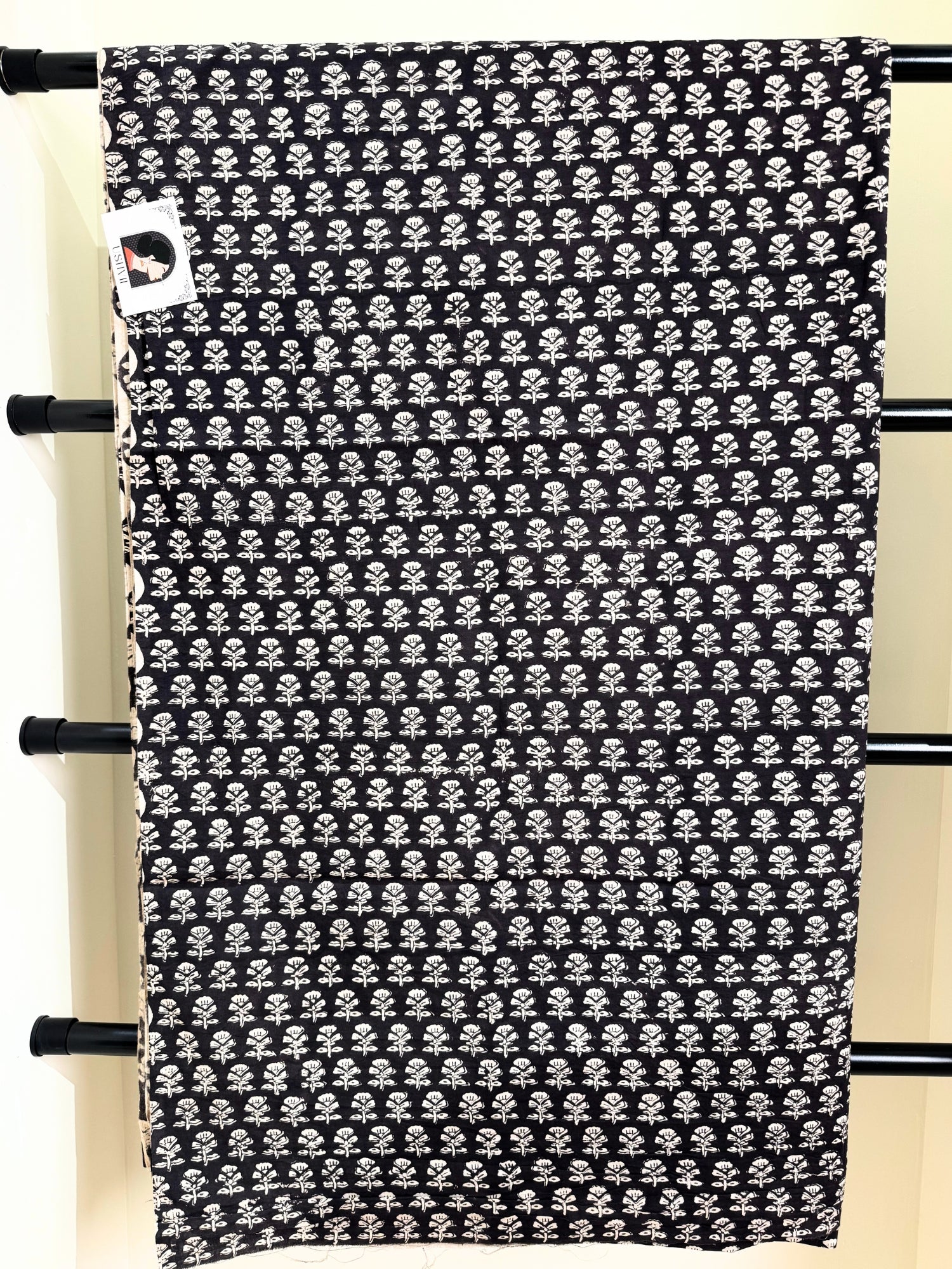 Black Bagru Fabric