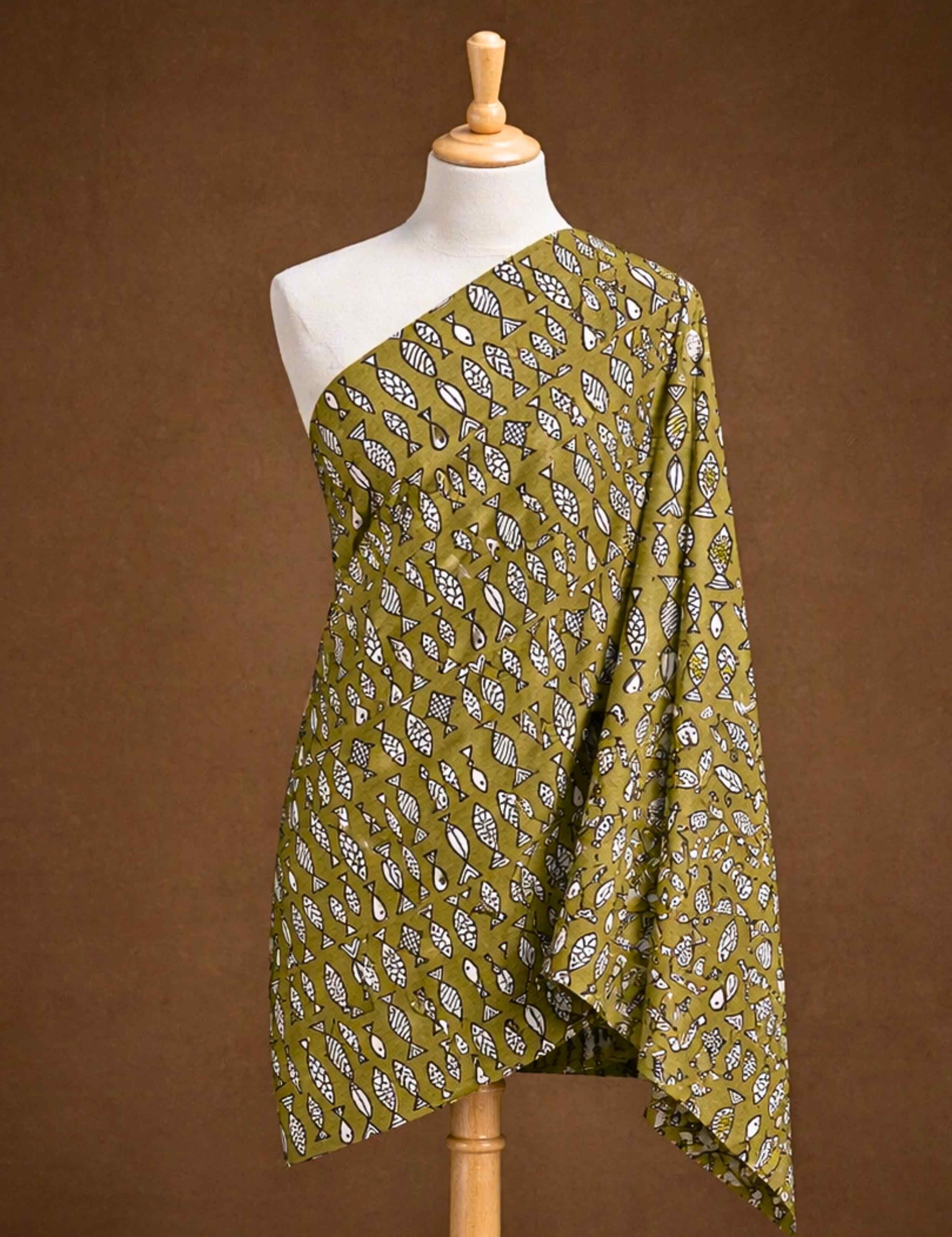 Limegreen Bagru Fabric