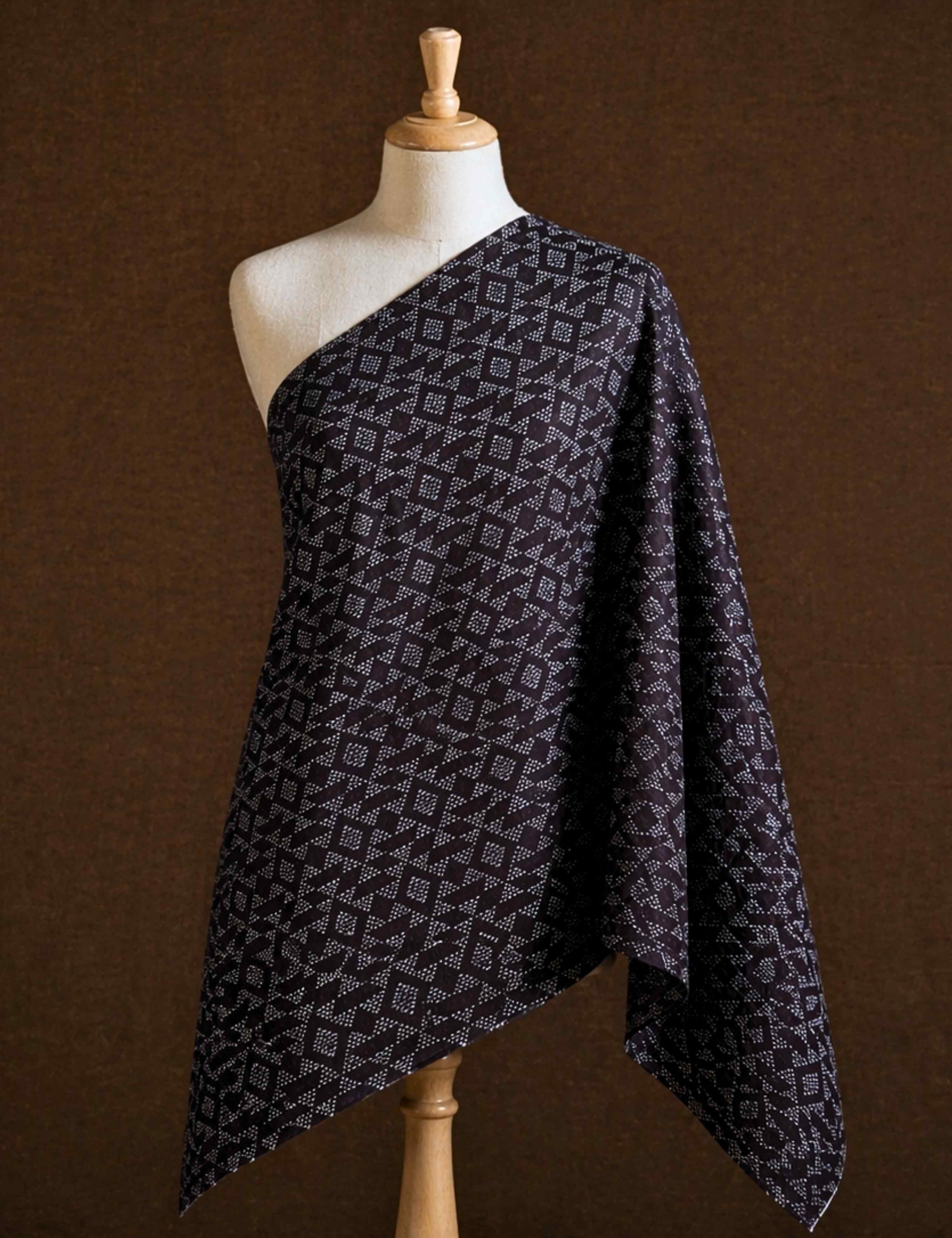 Black Bagru Fabric