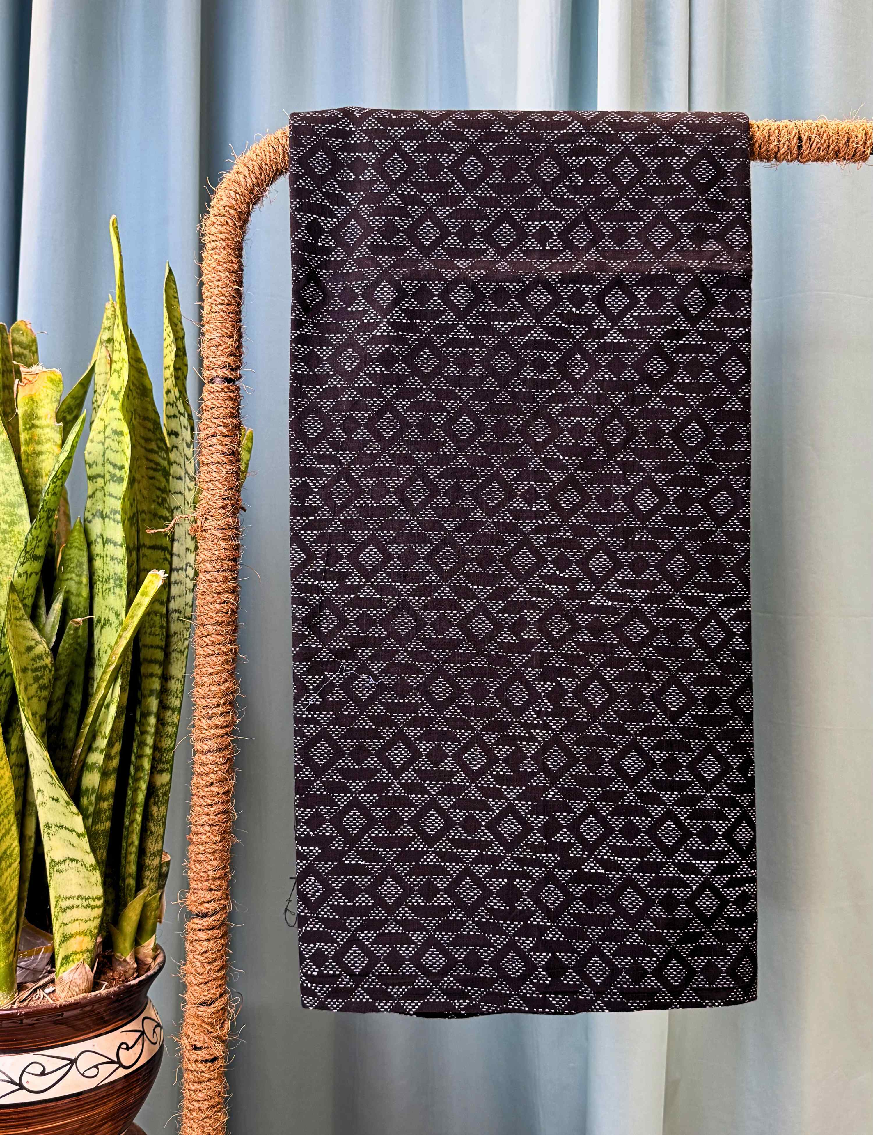 Black Bagru Fabric