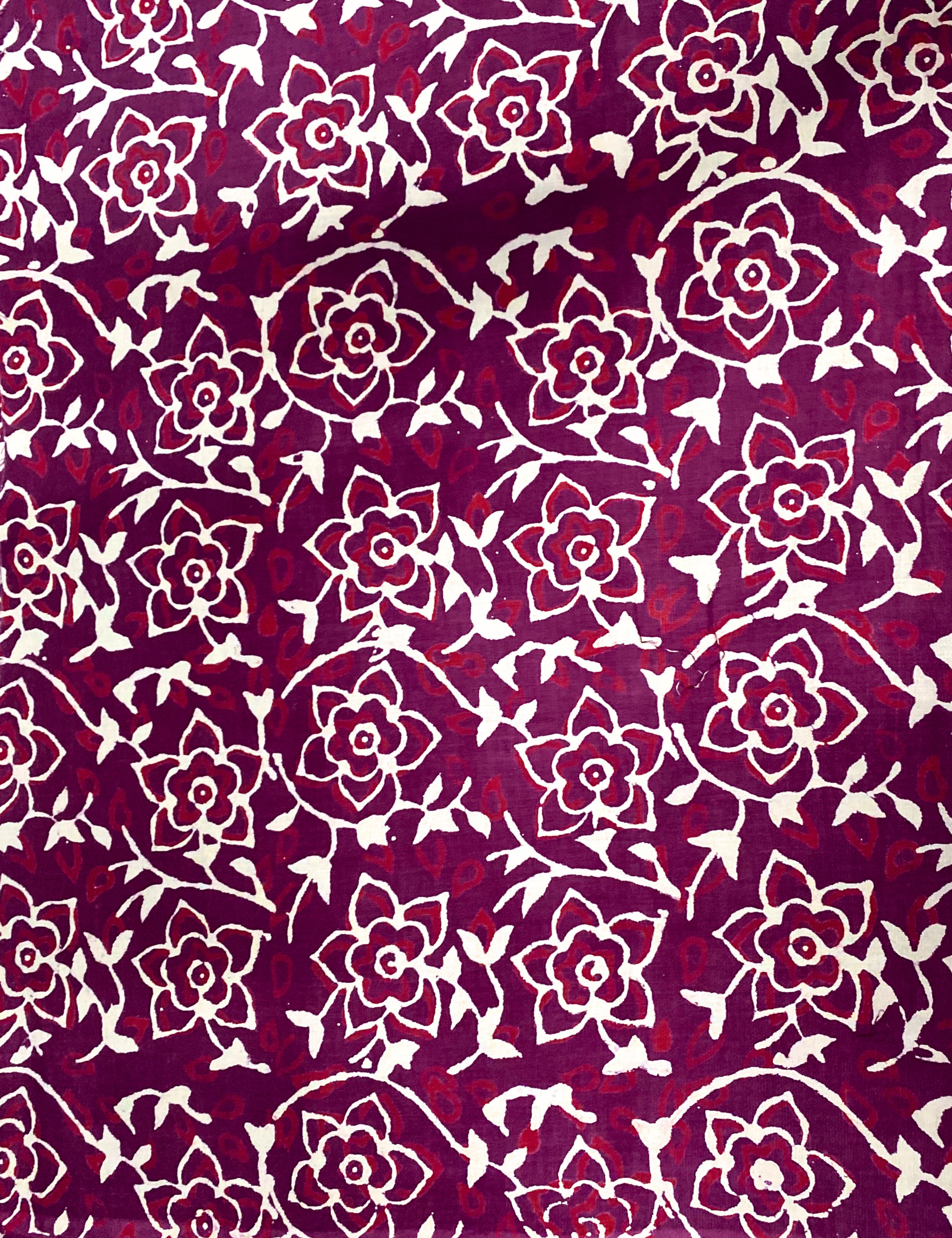 Plum Bagru Fabric