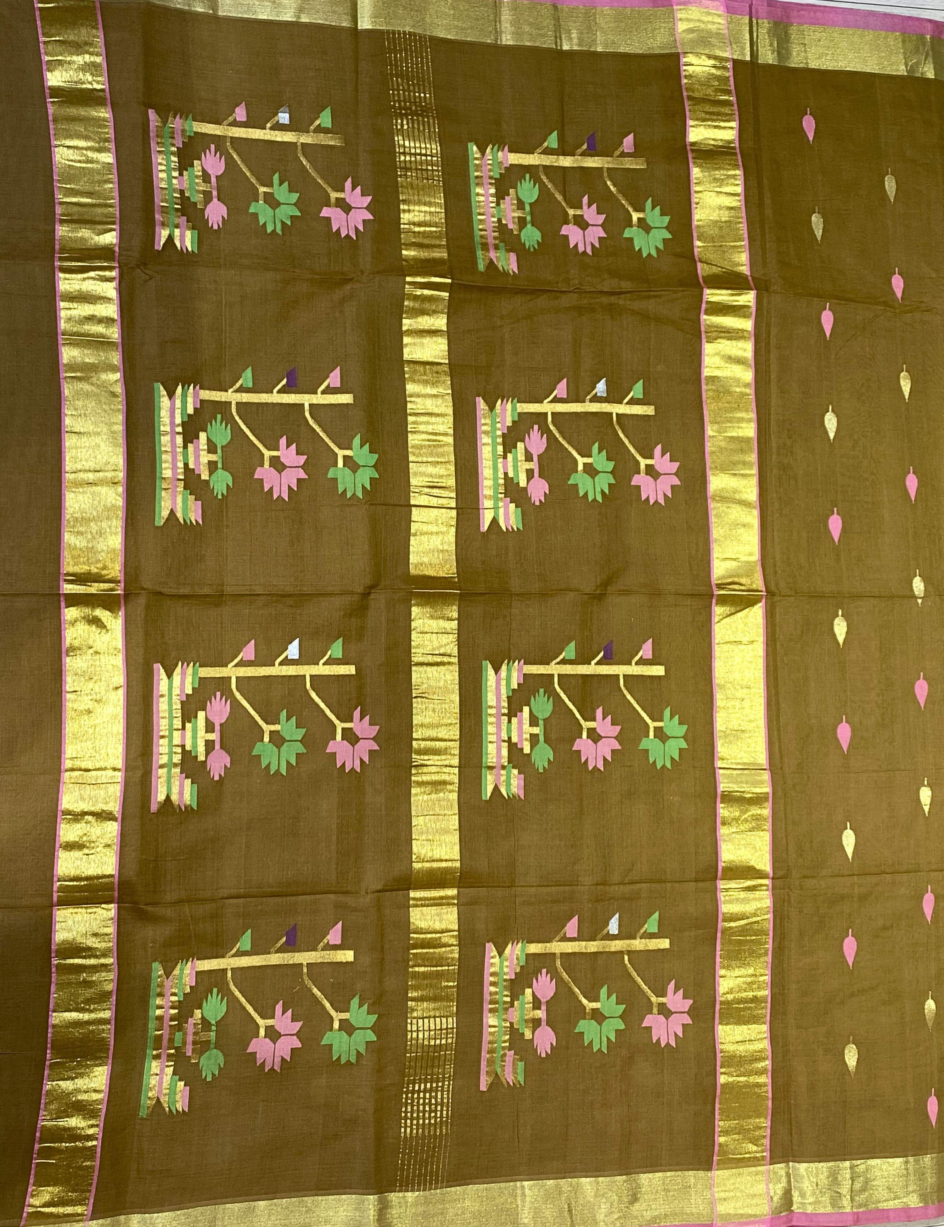 Phool Khaki Venkatagiri Saree