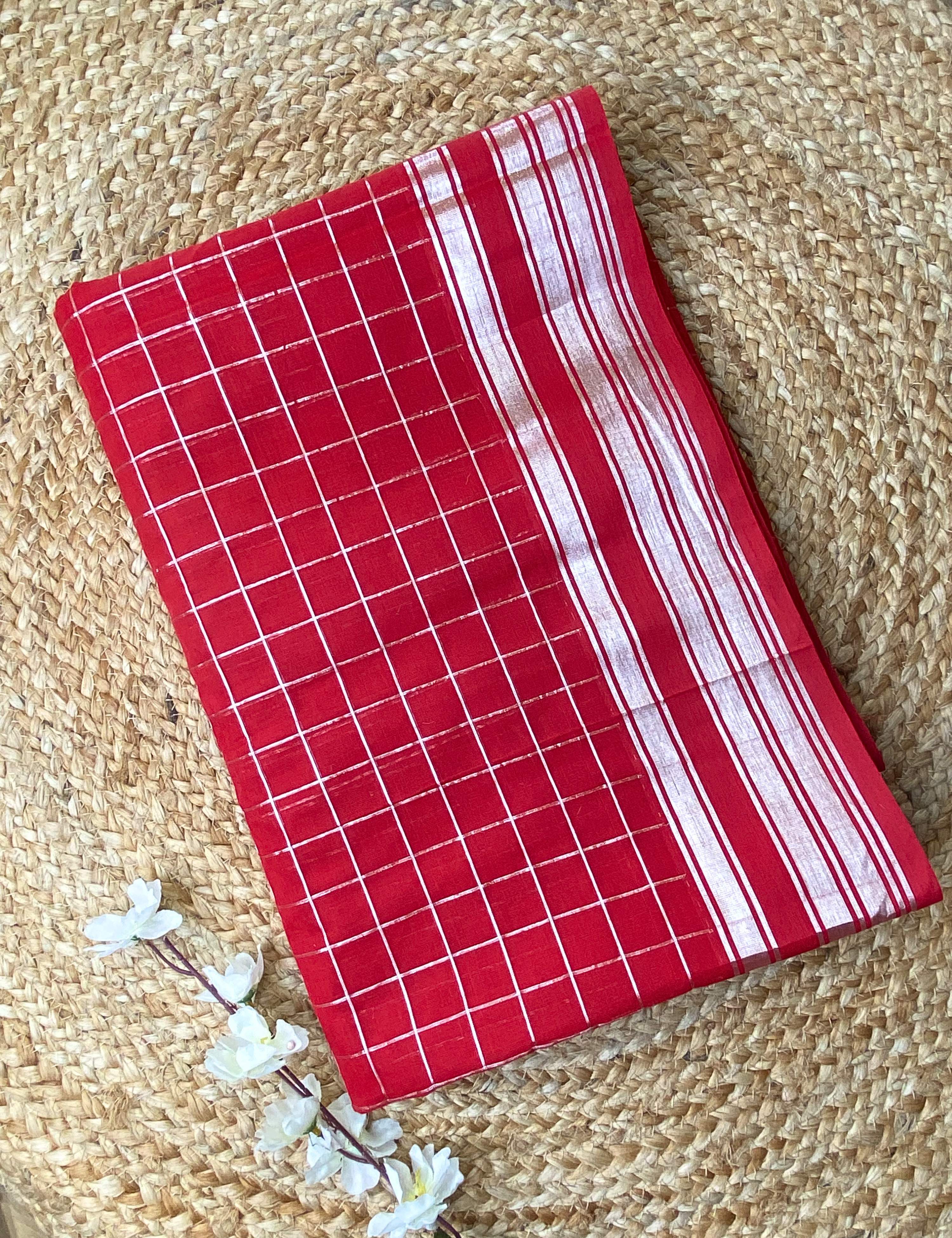 Kattam Red Venkatagiri Saree