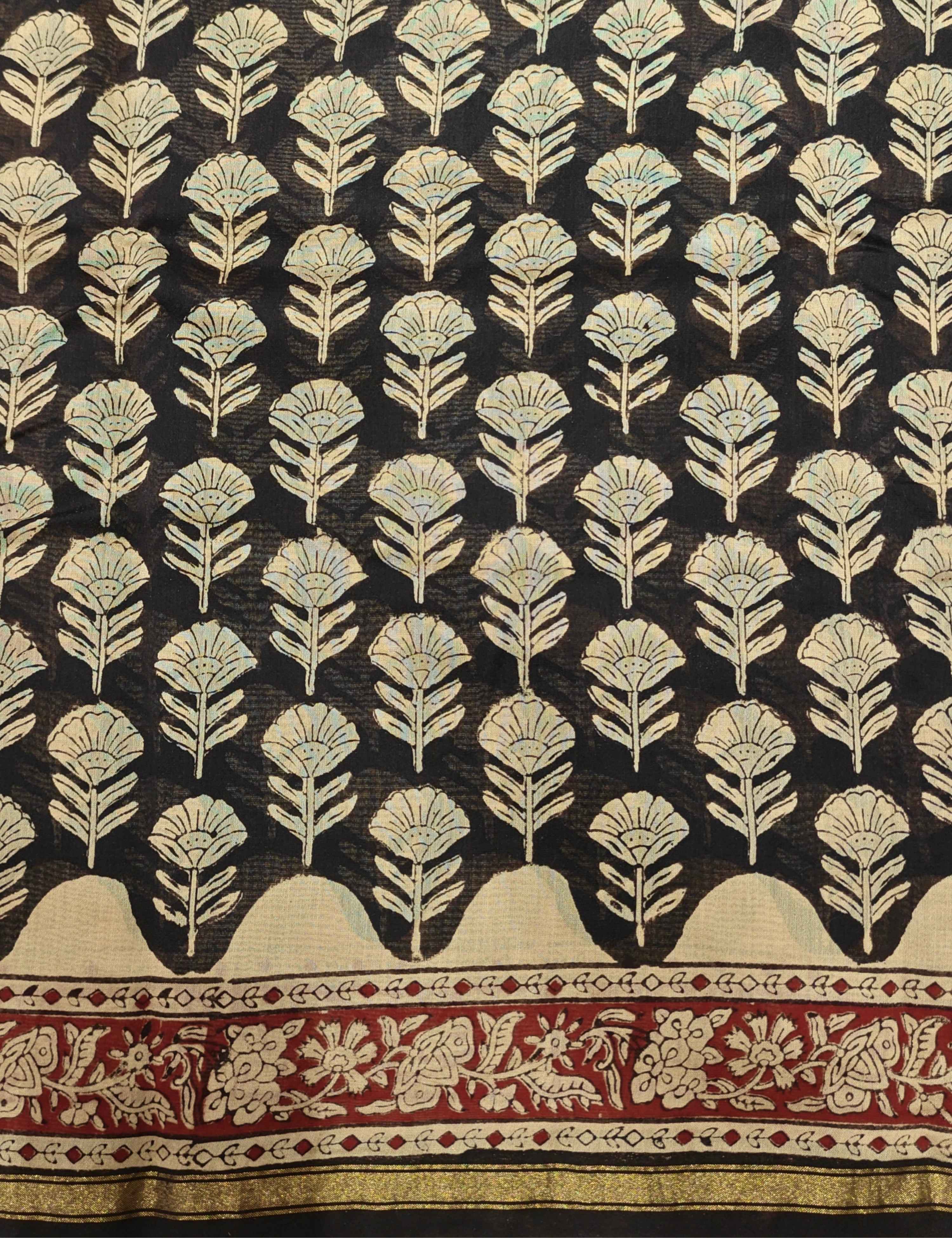 Bagh Black Bagru Saree