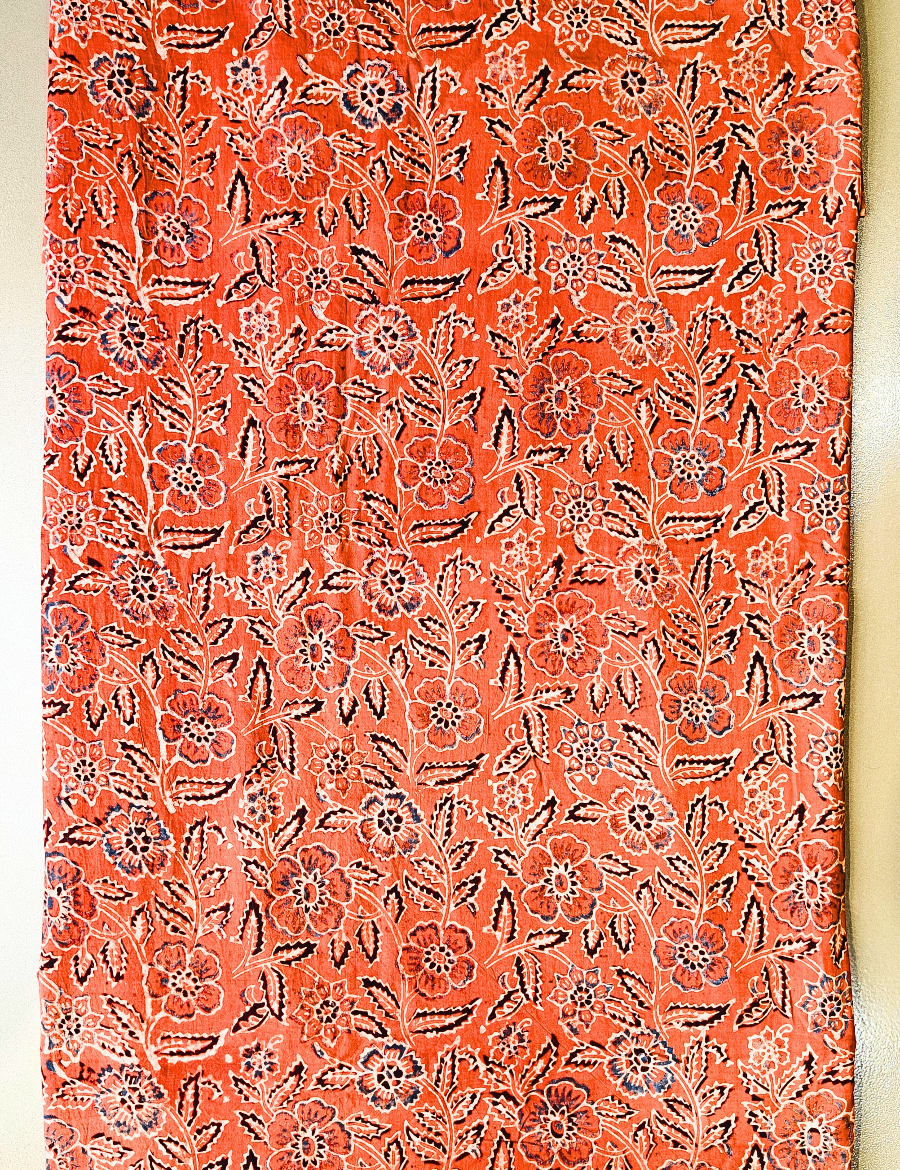 Red Ajrakh Fabric